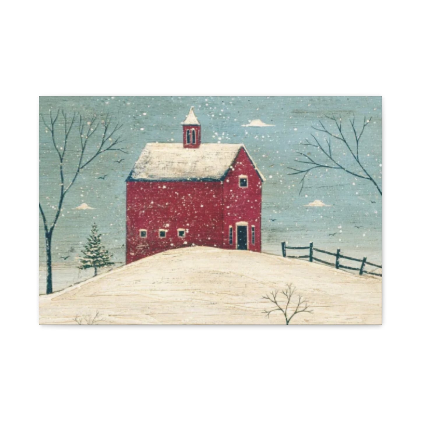 Red Snow House Kimble Warren Wall Art & Canvas Prints