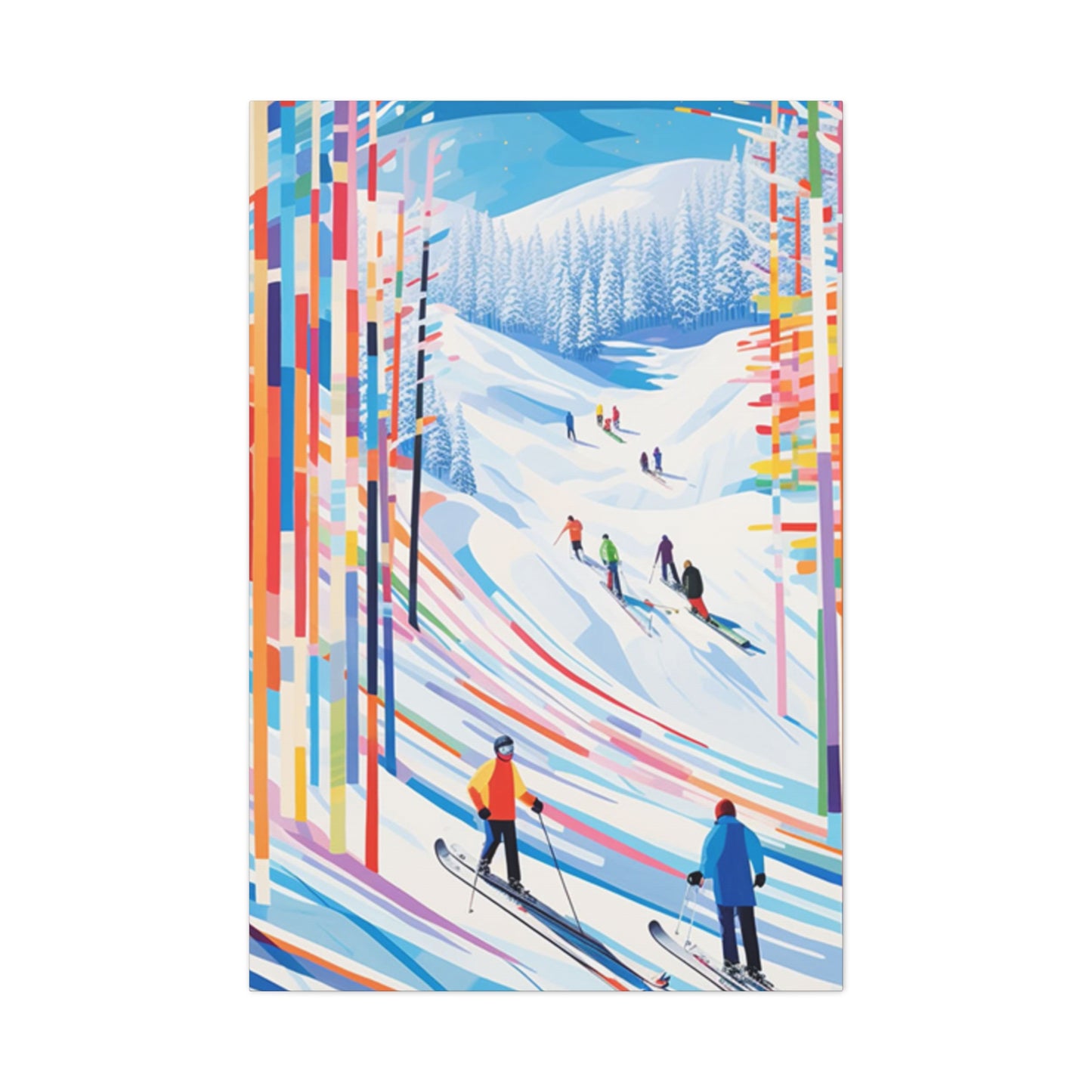Long Skiing Path Wall Art & Canvas Prints