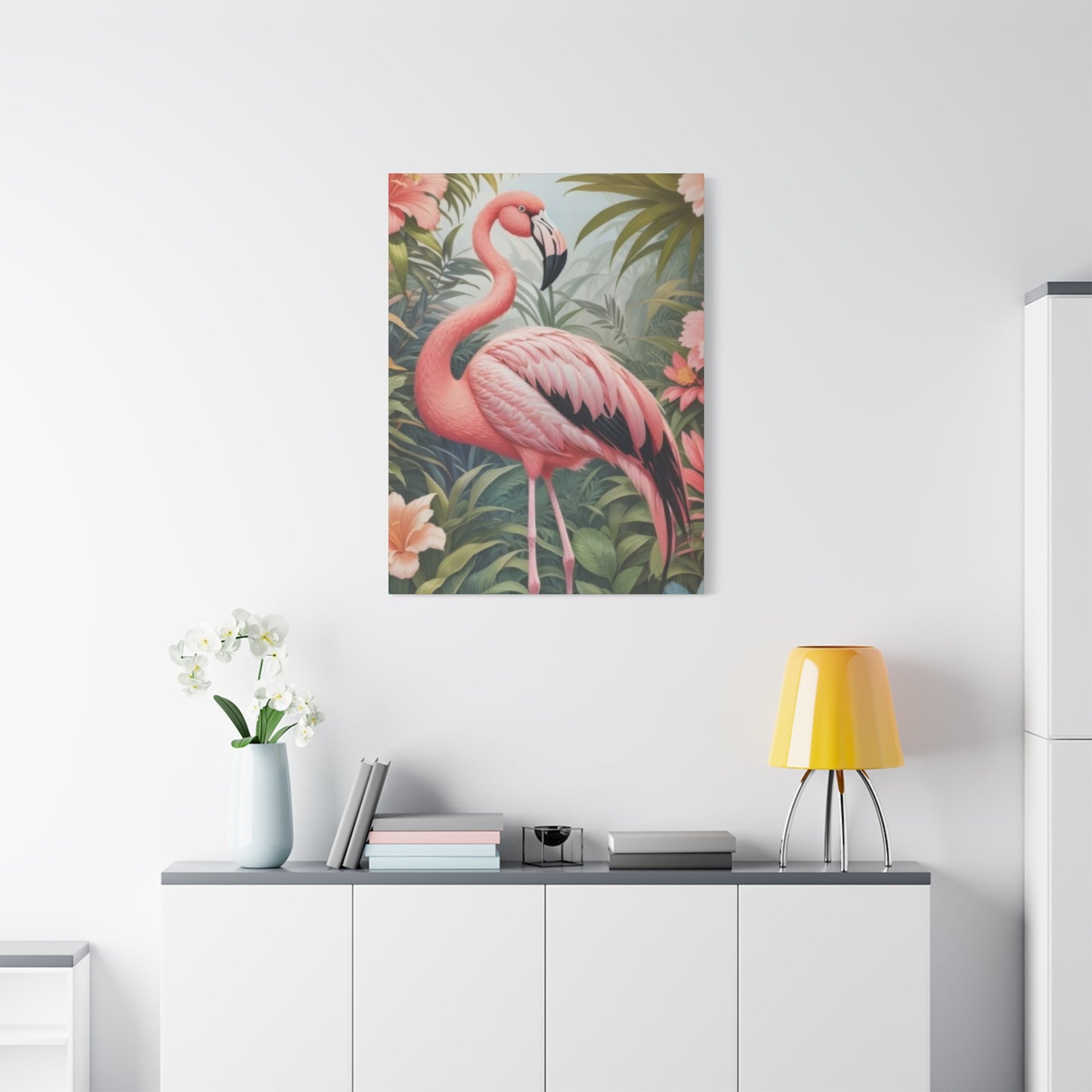 Flamingo In Forest Wall Art & Canvas Prints