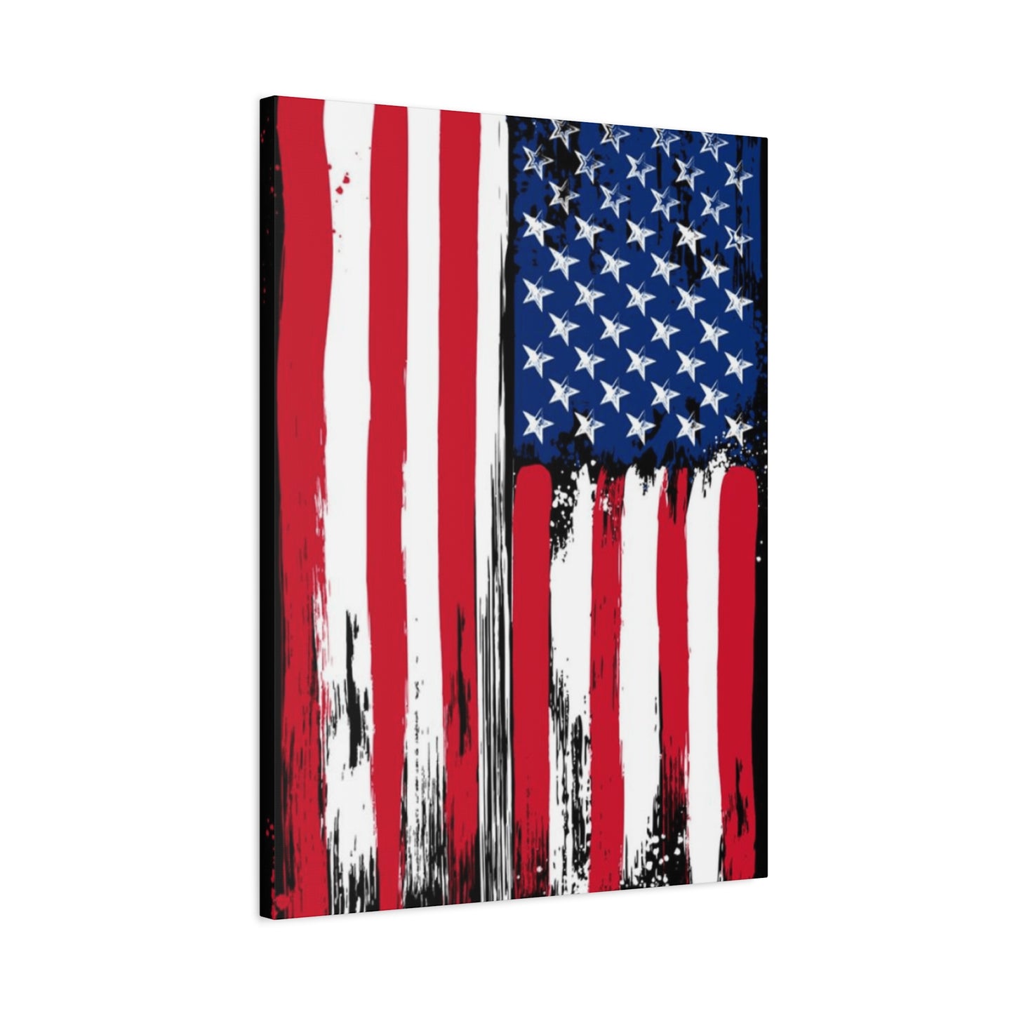 American Flag in Black Background Wall Art & Canvas Prints