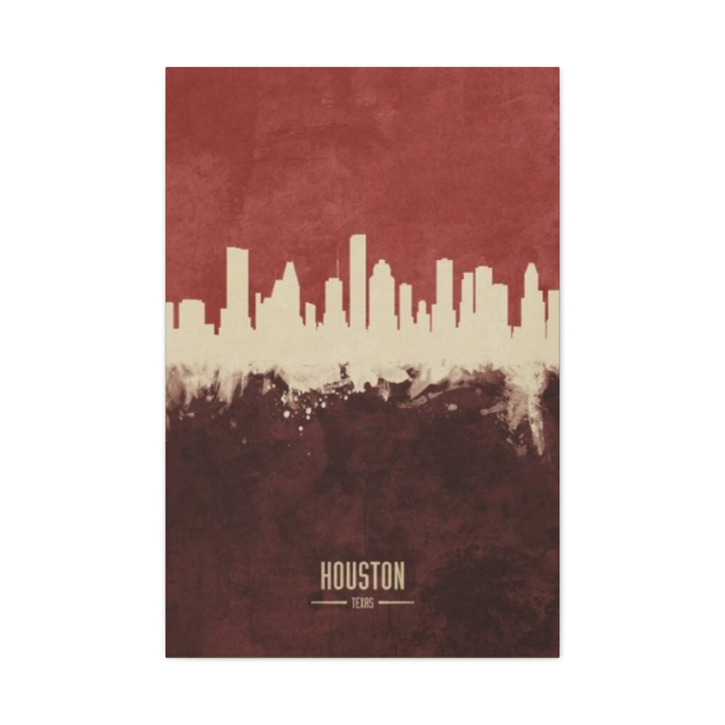 Charming Houston Skyline Painting Wall Art & Canvas Prints