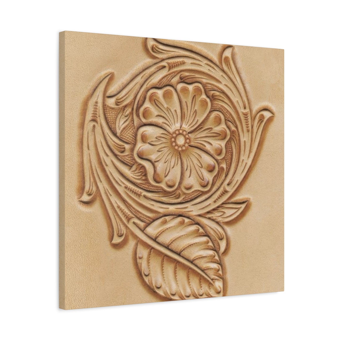 Flower On Leather Wall Art & Canvas Prints