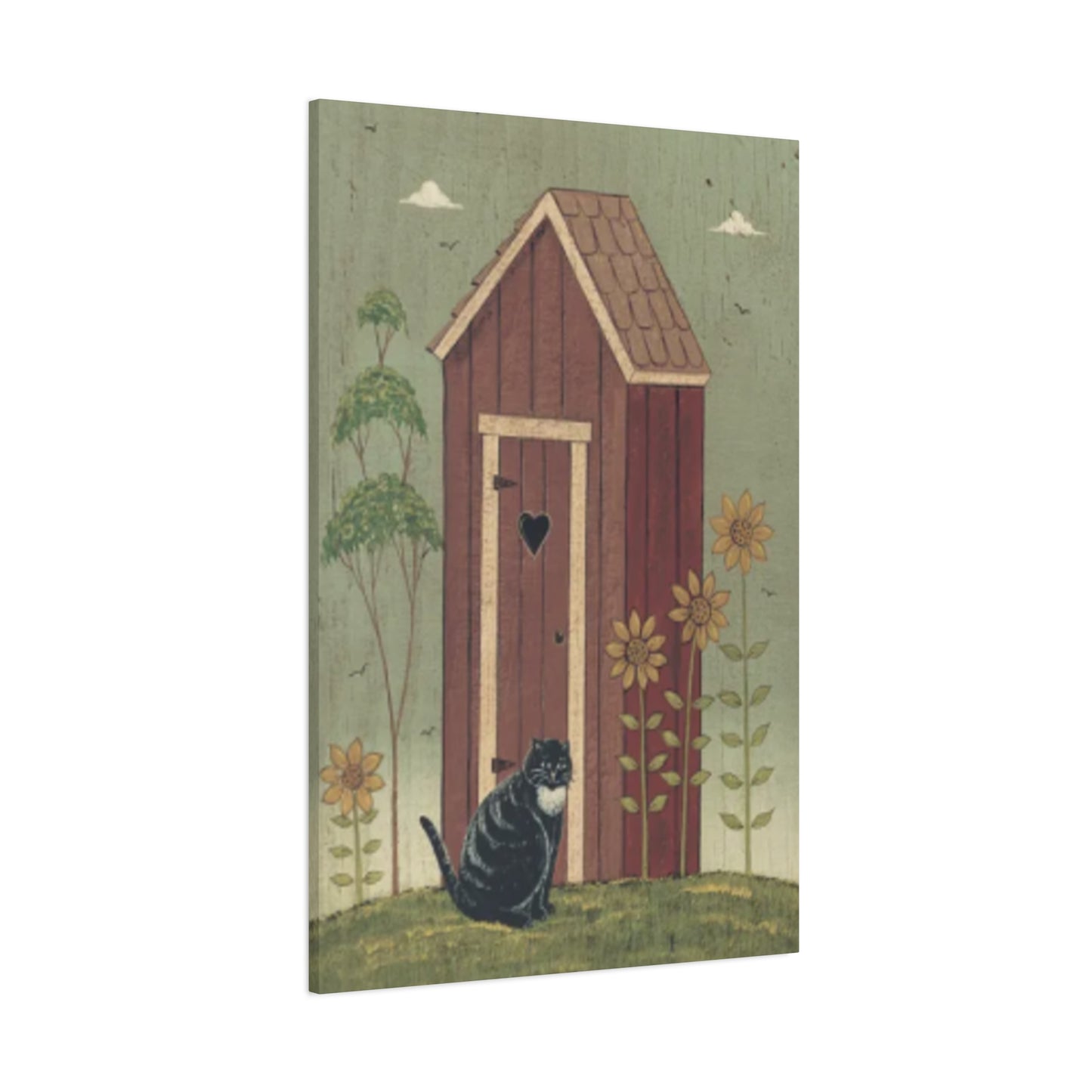 Cat With Cat House Kimble Warren Wall Art & Canvas Prints