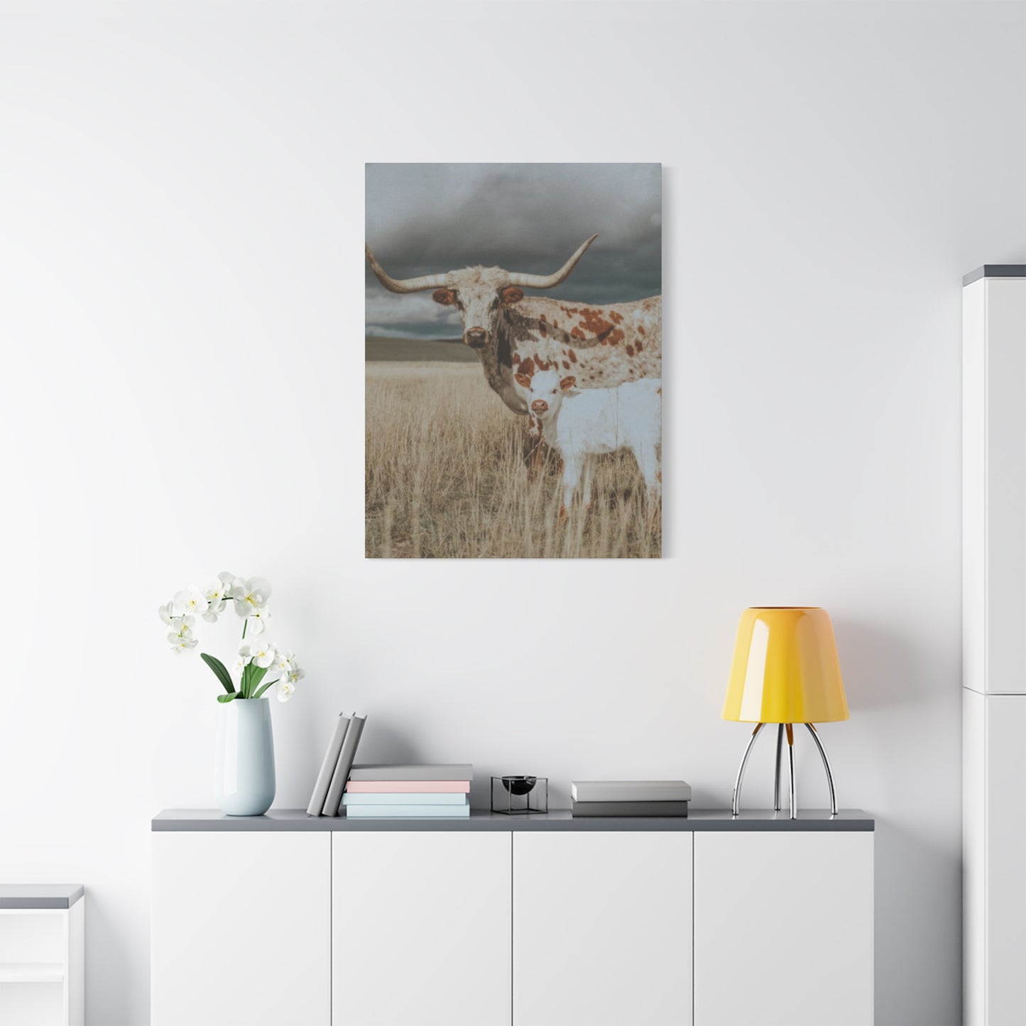 Wild Buffalo Family Longhorn Photos Wall Art & Canvas Prints