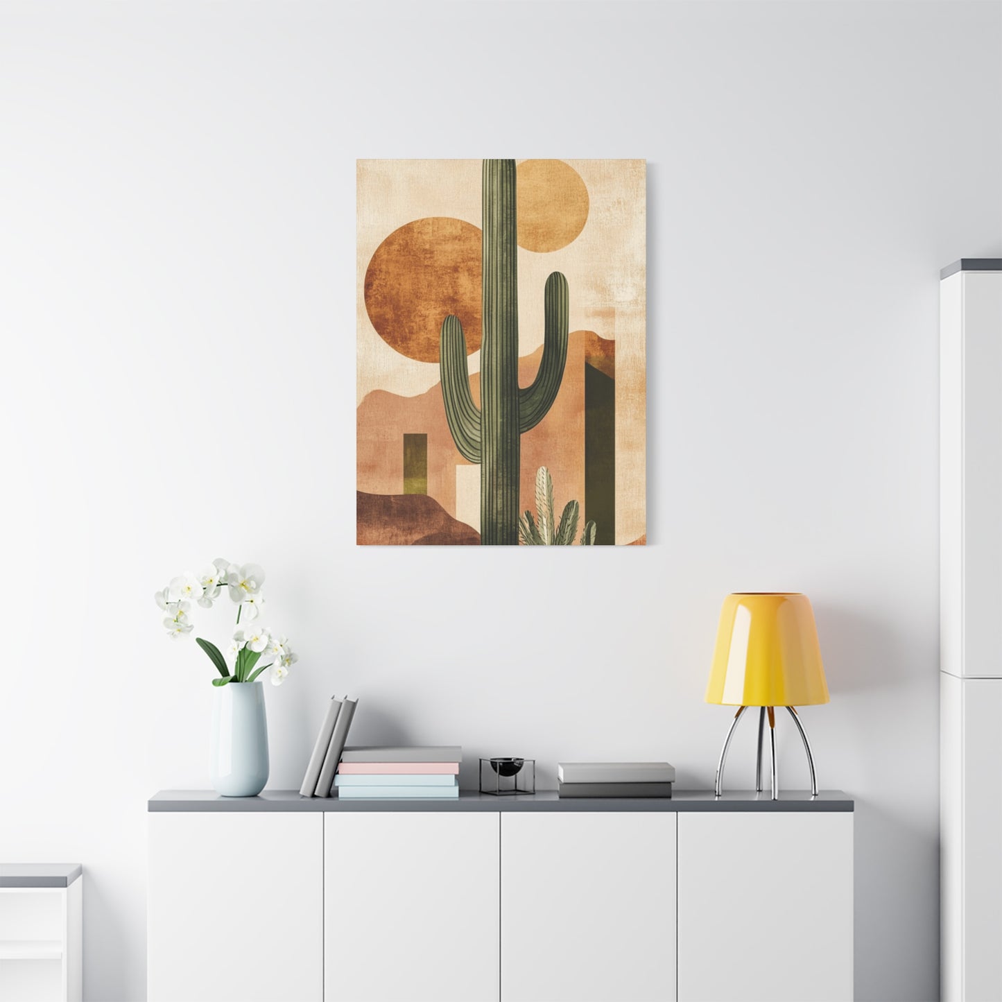 Brown Cactus Painting Wall Art & Canvas Prints