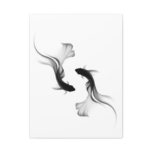 Fishes Grey Wall Art & Canvas Prints