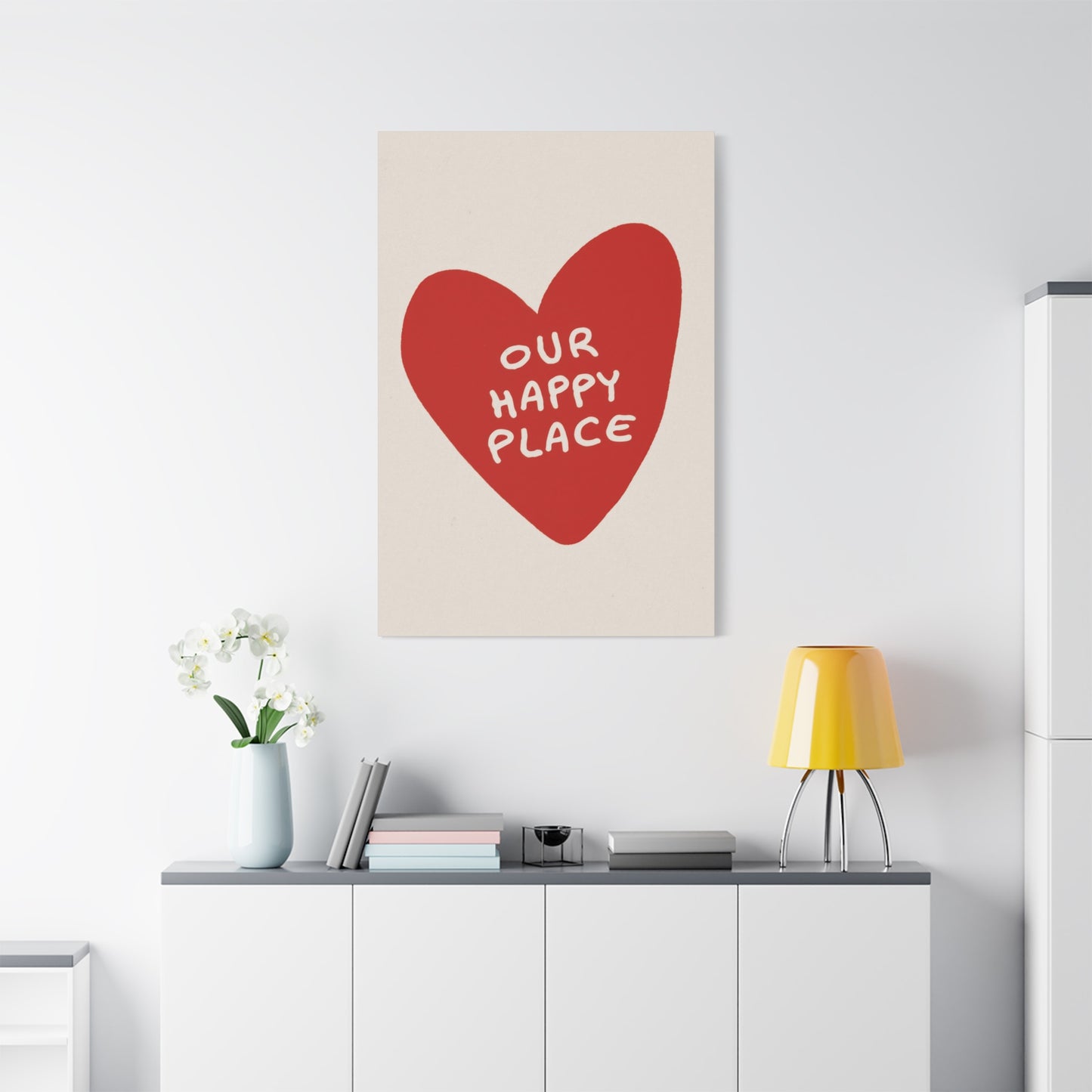 Our Happy Place Red Heart Wall Art & Canvas Prints
