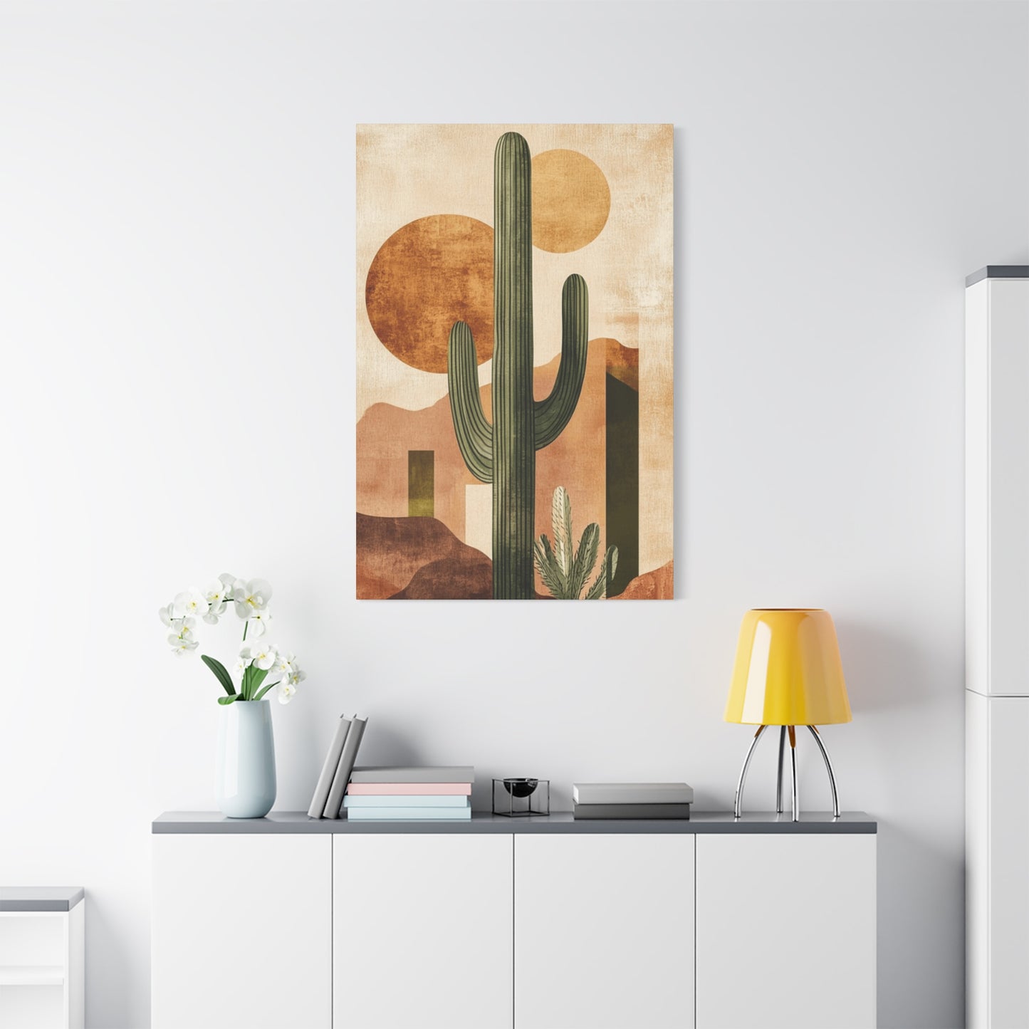 Brown Cactus Painting Wall Art & Canvas Prints