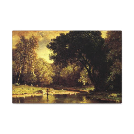 Fisherman In A Stream George Inness Wall Art & Canvas Prints