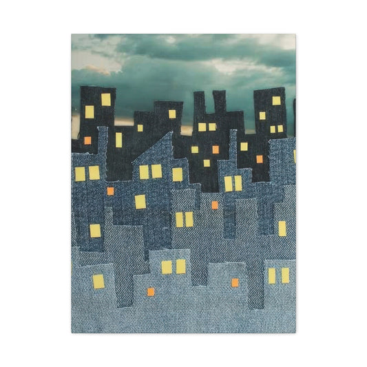 Denim Night Cityscape Wall Art & Canvas Prints