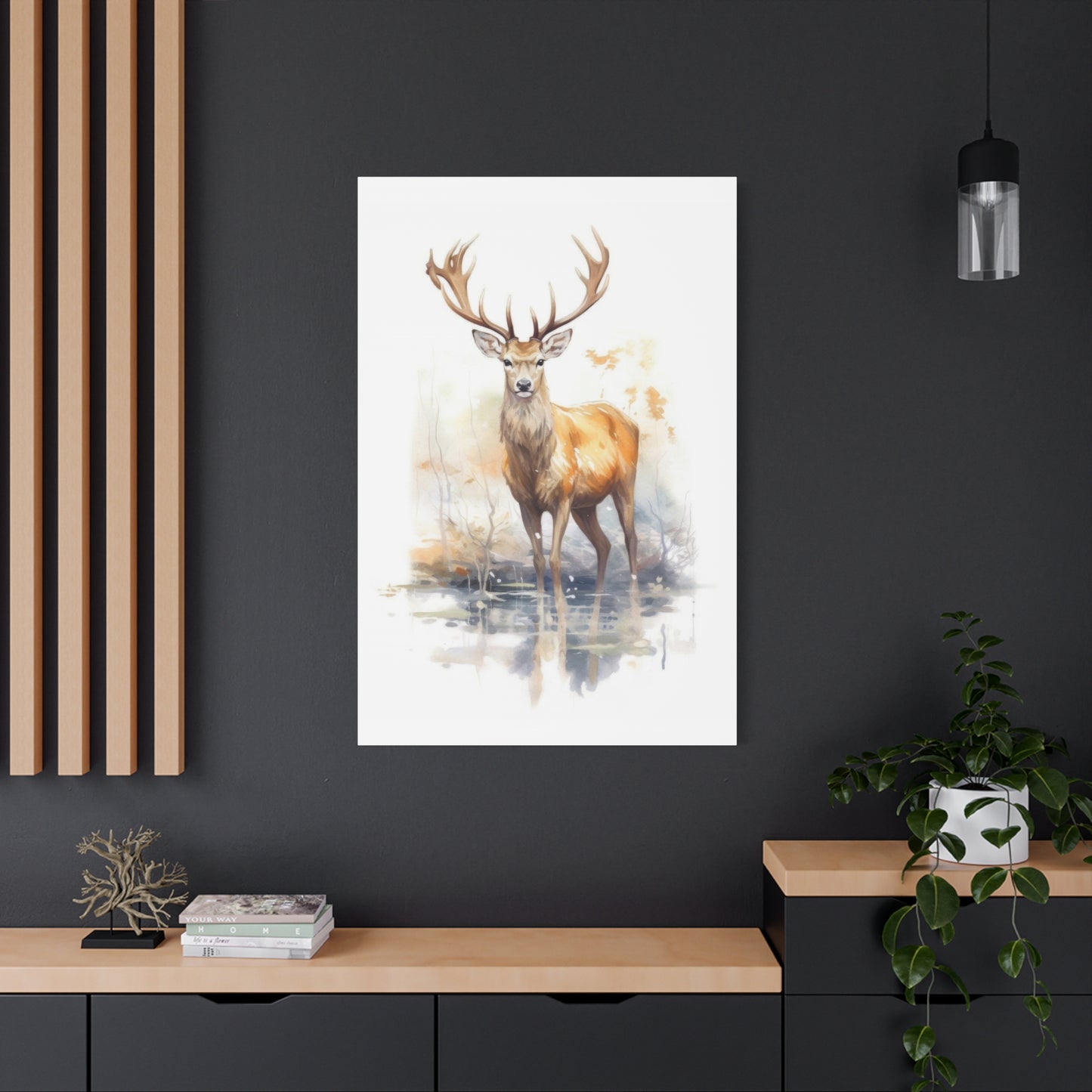 Large Deer Watercolor Wall Art & Canvas Prints