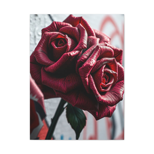 Vivid Rose Graffiti Masterpiece Wall Art & Canvas Print