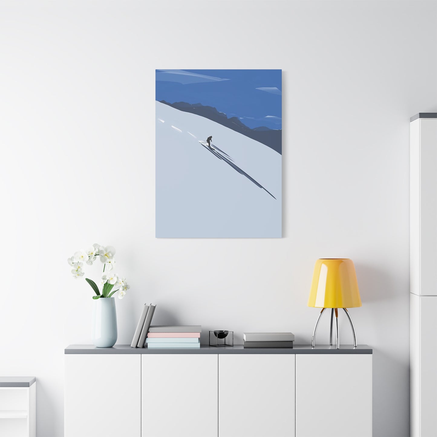 Skiing In Dense Snow Wall Art & Canvas Prints