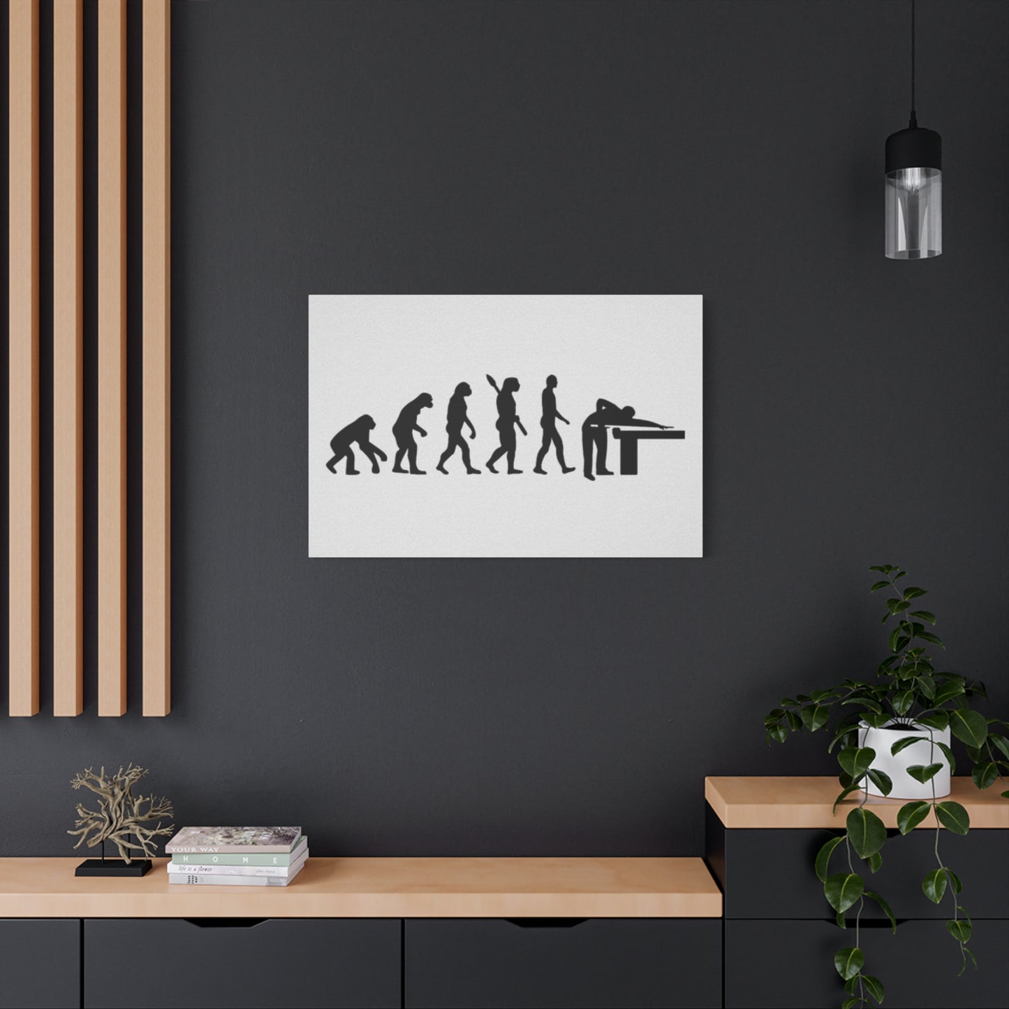 Evolution to Playing Pool Wall Art & Canvas Prints