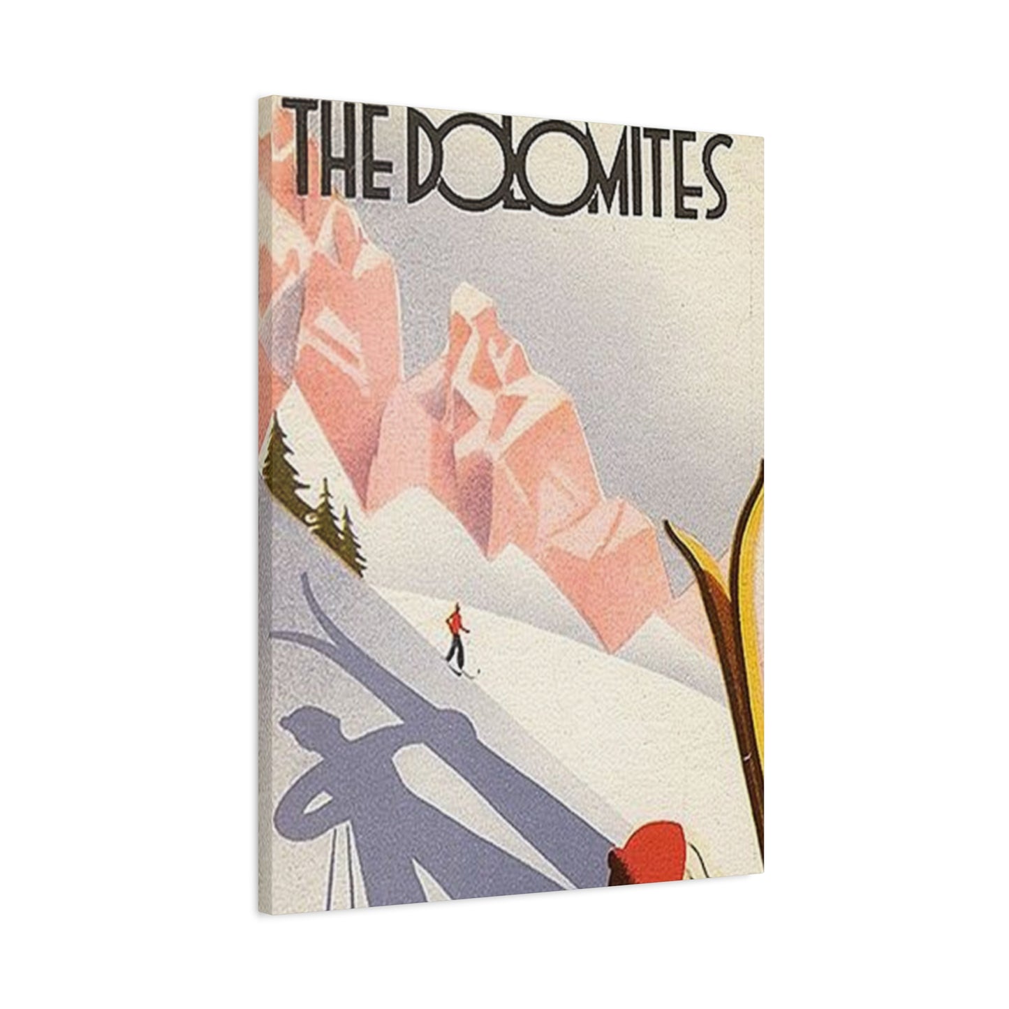 The Dolomites Skiing Poster Wall Art & Canvas Prints
