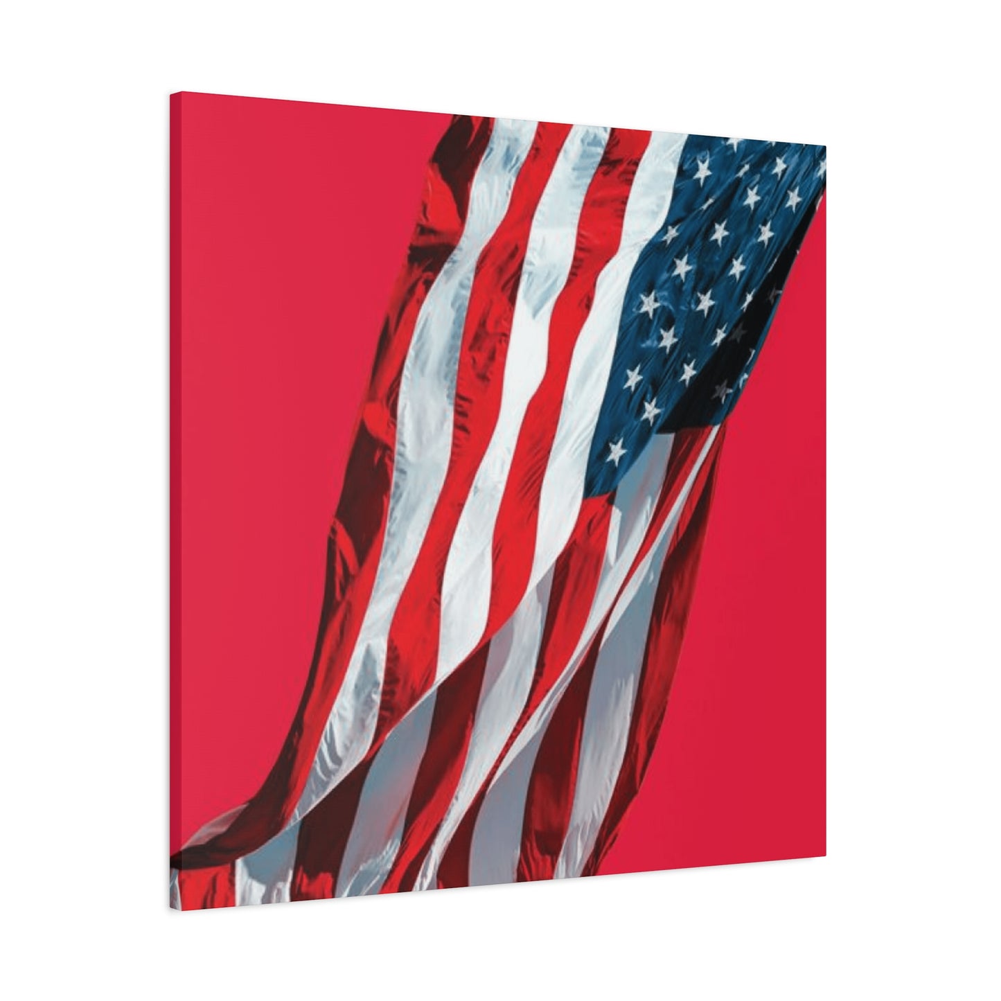 American Flag in Red Background Wall Art & Canvas Prints