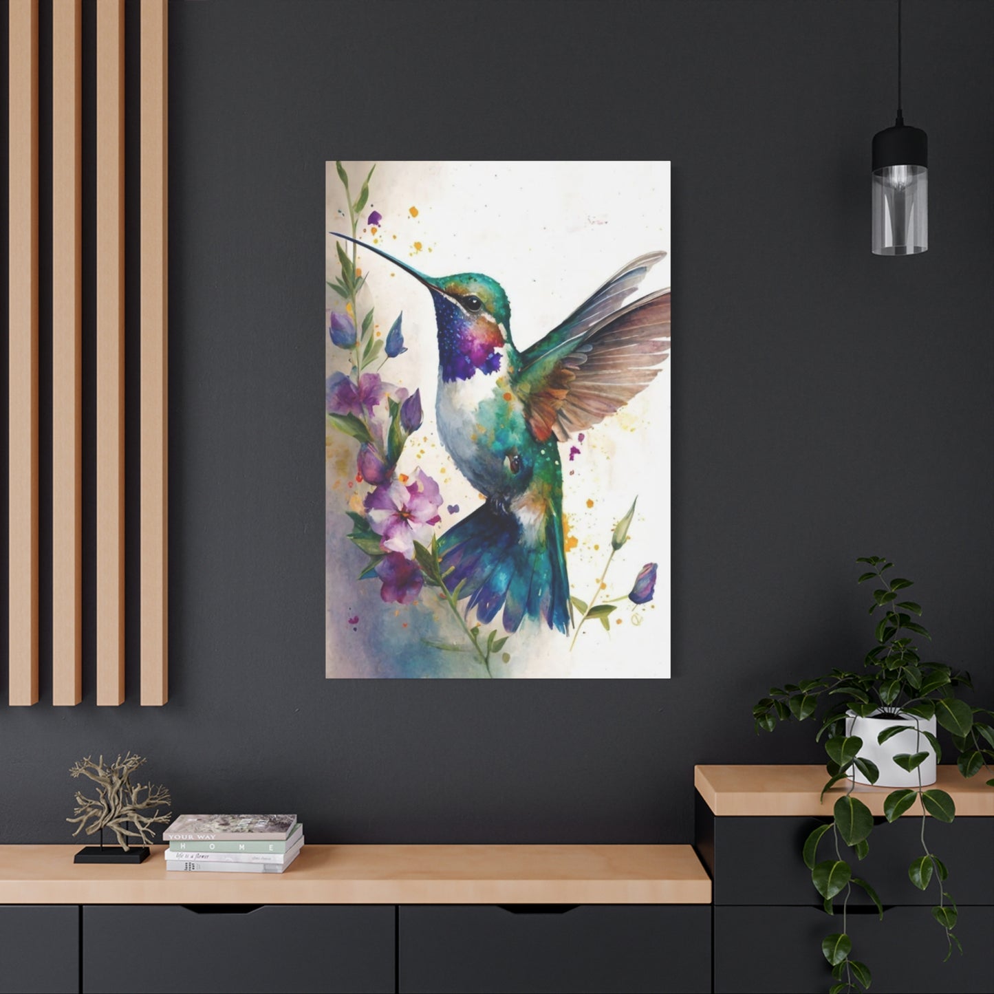 Colorful Humming Bird Painting Wall Art & Canvas Prints