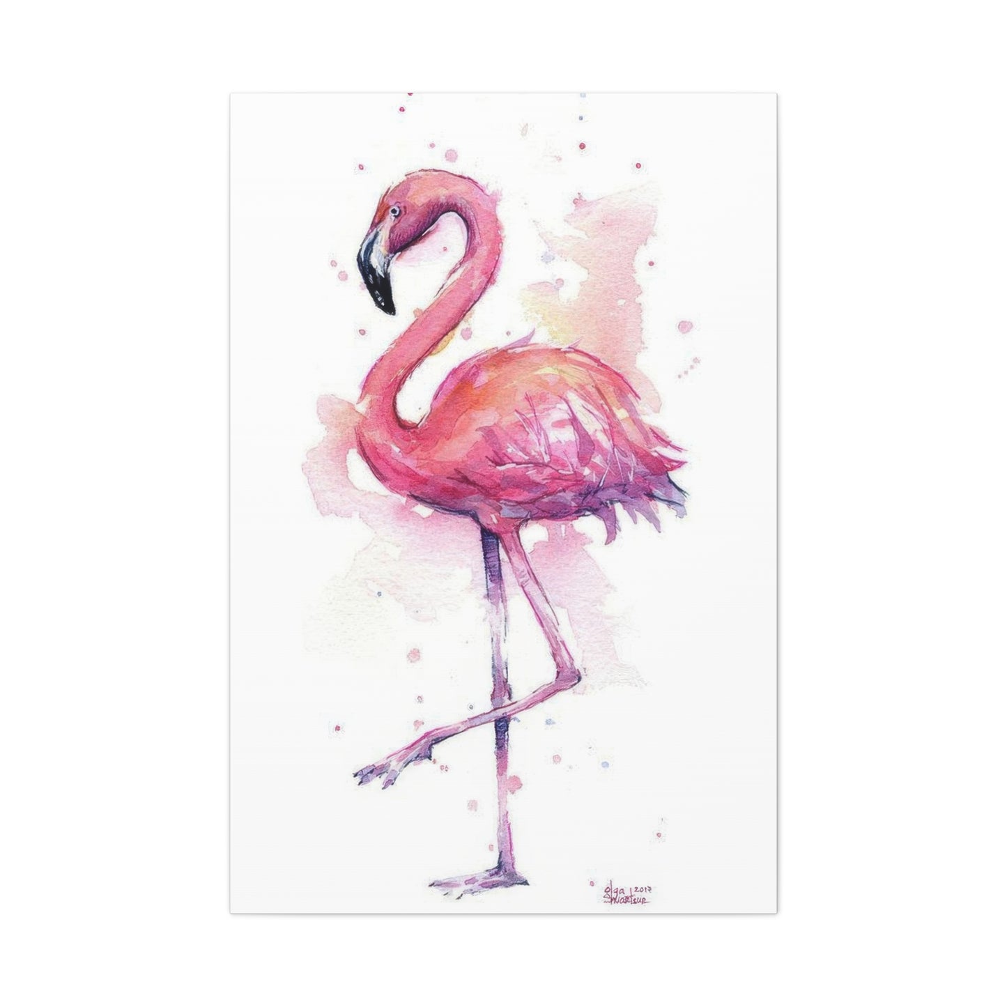 Flamingo Pink Watercolor Wall Art & Canvas Prints