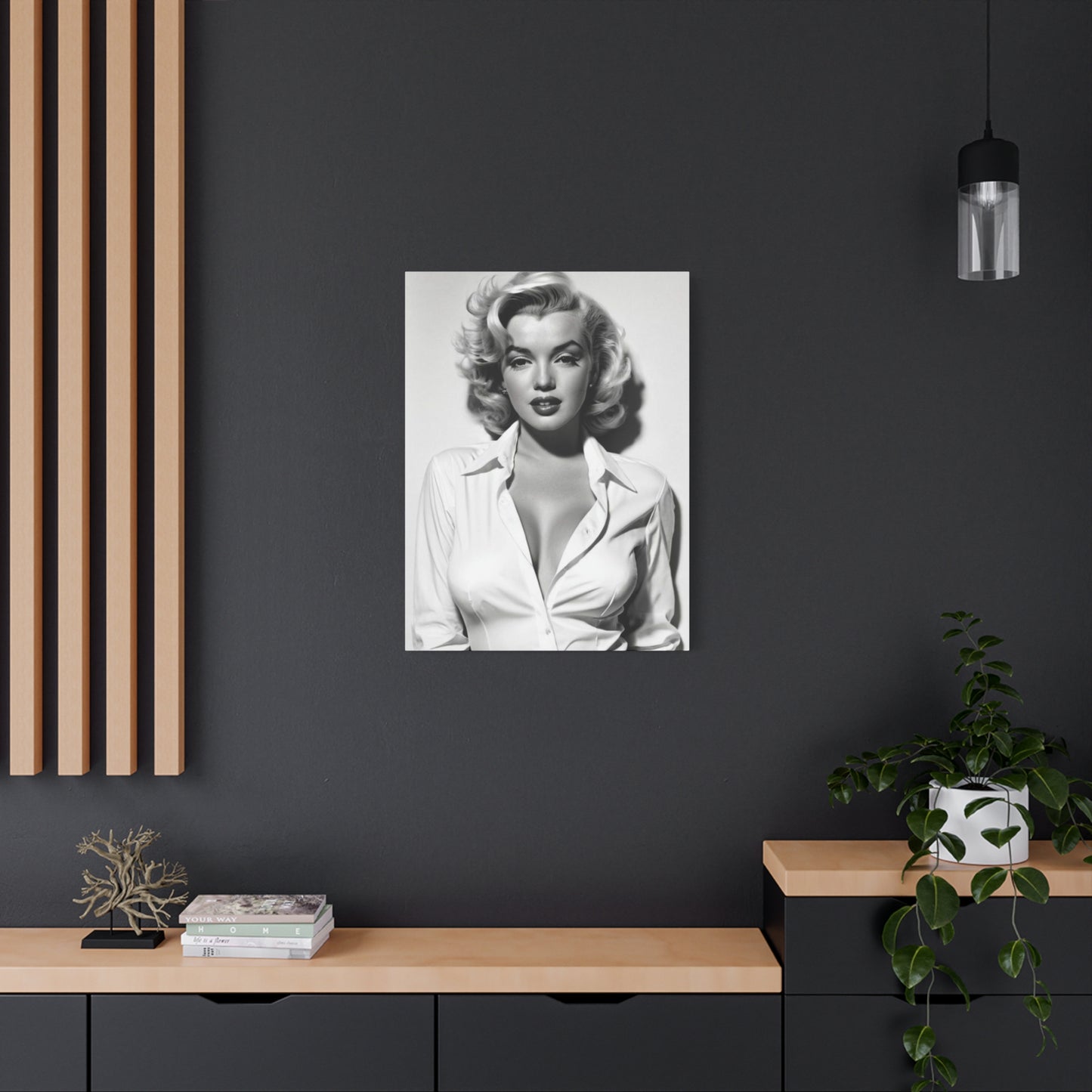 Monochrome Marilyn Monroe Beautiful Poster Wall Art & Canvas Prints