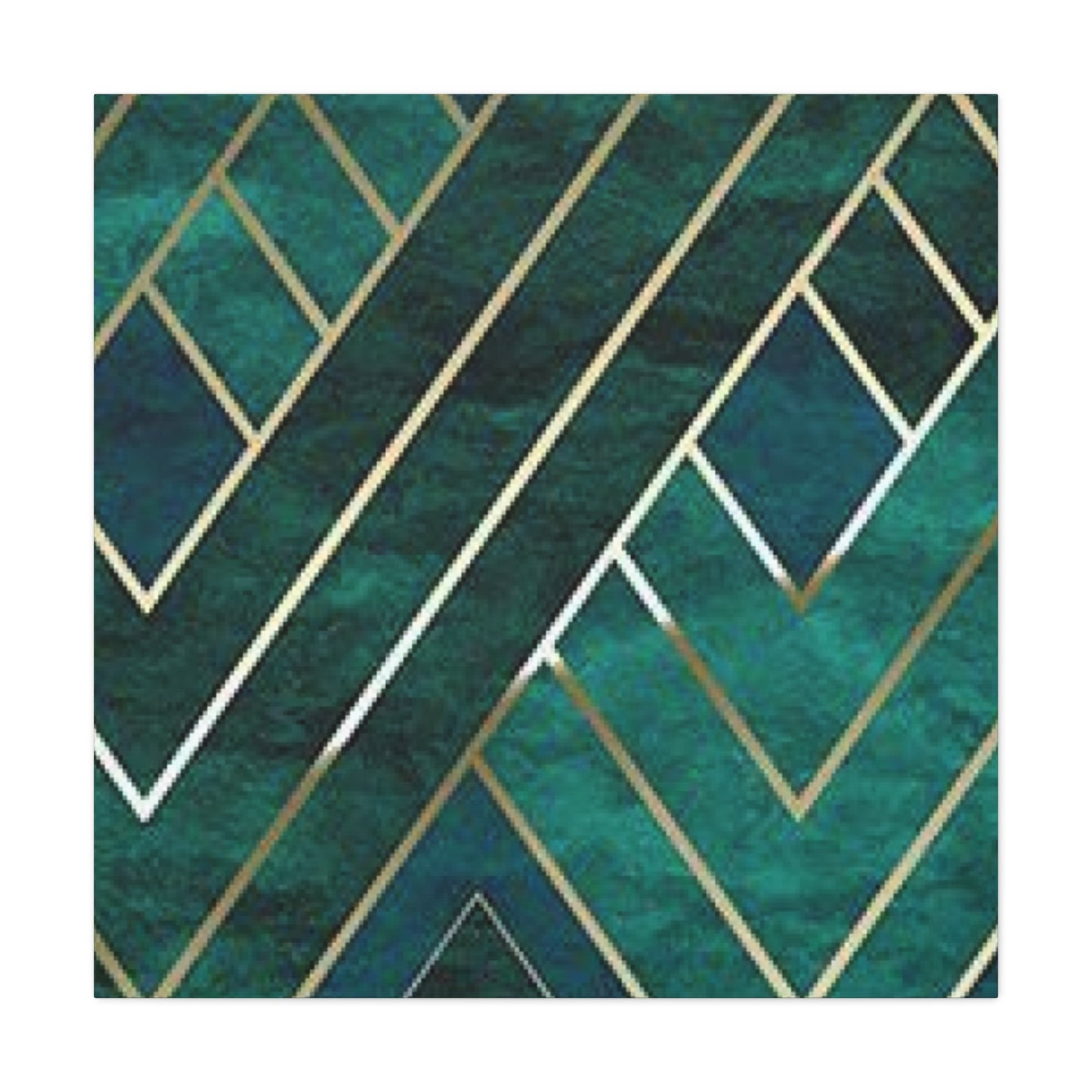 Golden Strips Olive Green Diagonal Patterns Wall Art & Canvas Prints