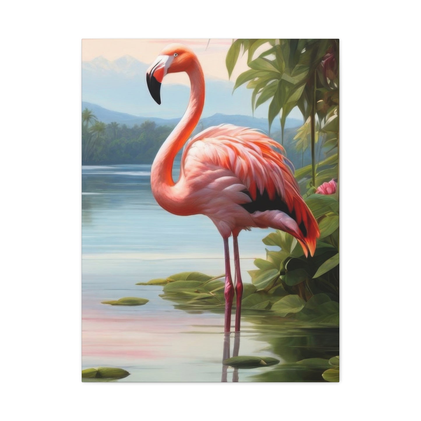 Flamingo In Water Wall Art & Canvas Prints