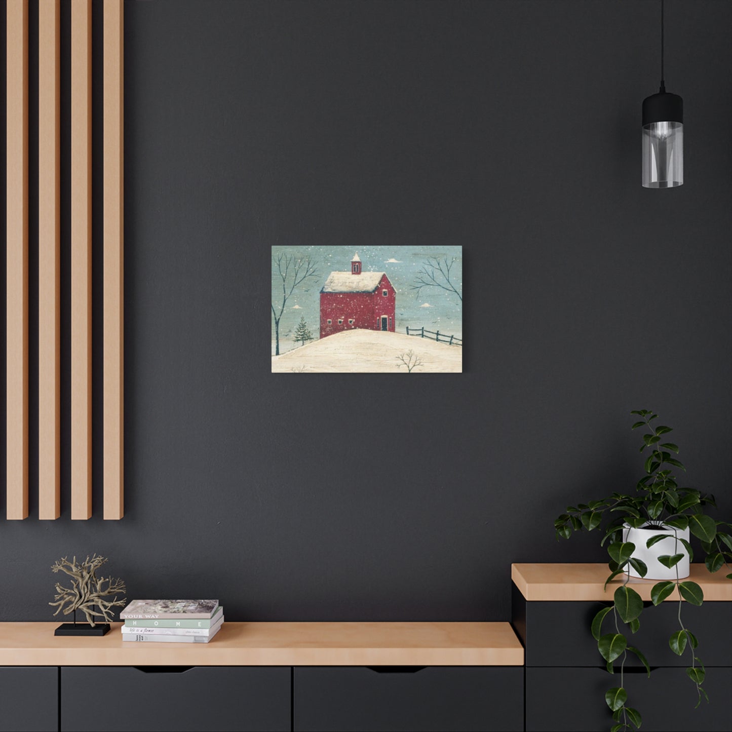 Red Snow House Kimble Warren Wall Art & Canvas Prints