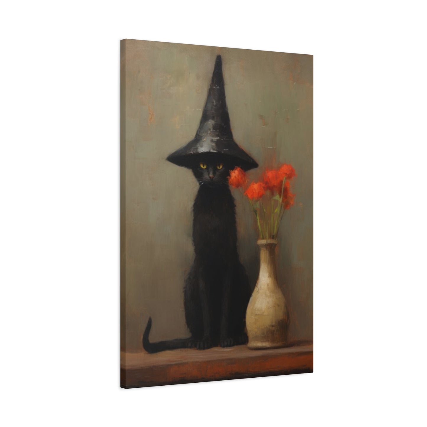 Black Cat With Hat Wall Art & Canvas Prints