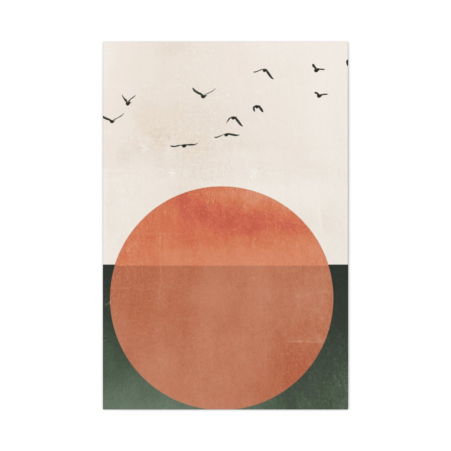 Big sun and Flying Birds Wall Art & Canvas Prints