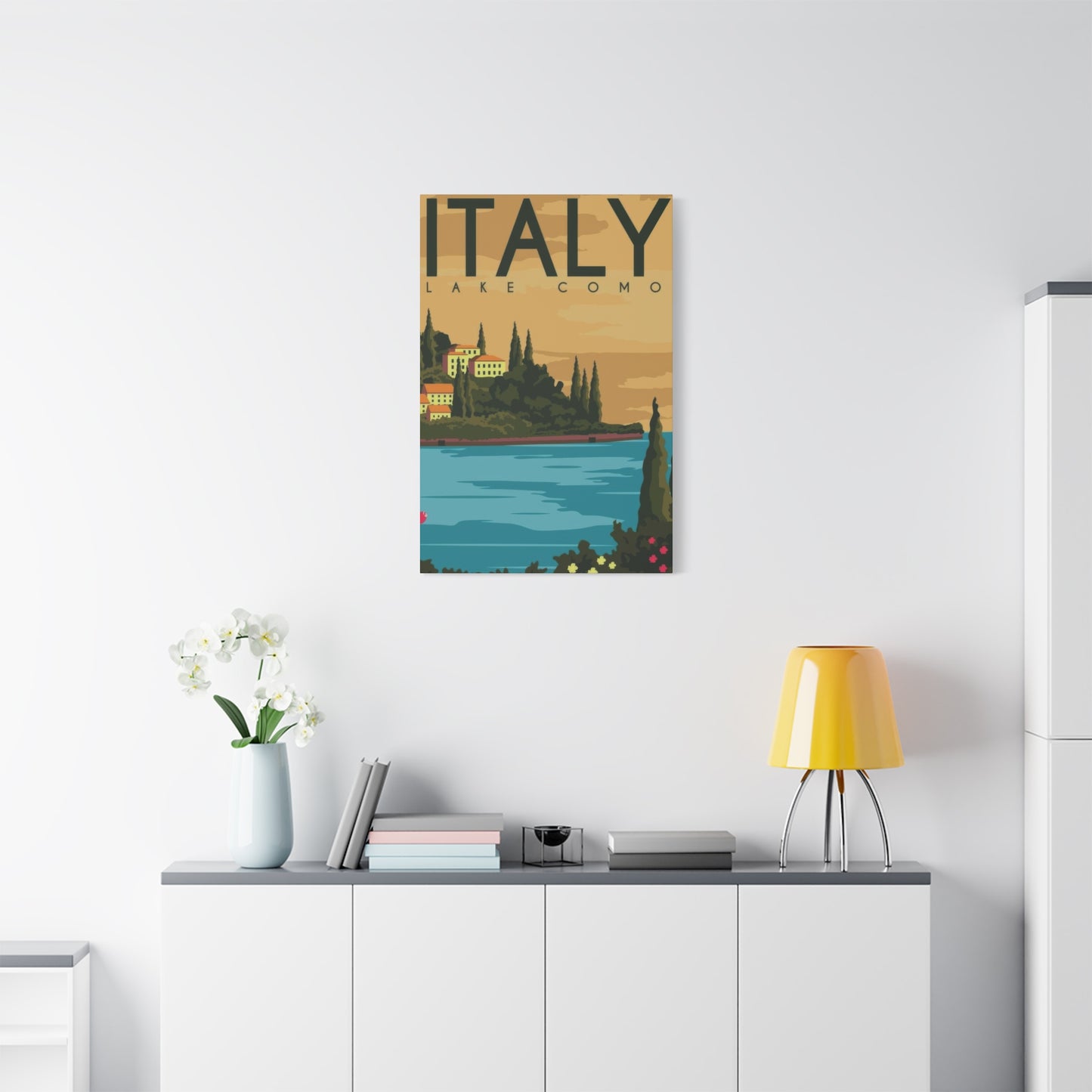 Lake Como Italy Yellow Wall Art & Canvas Prints