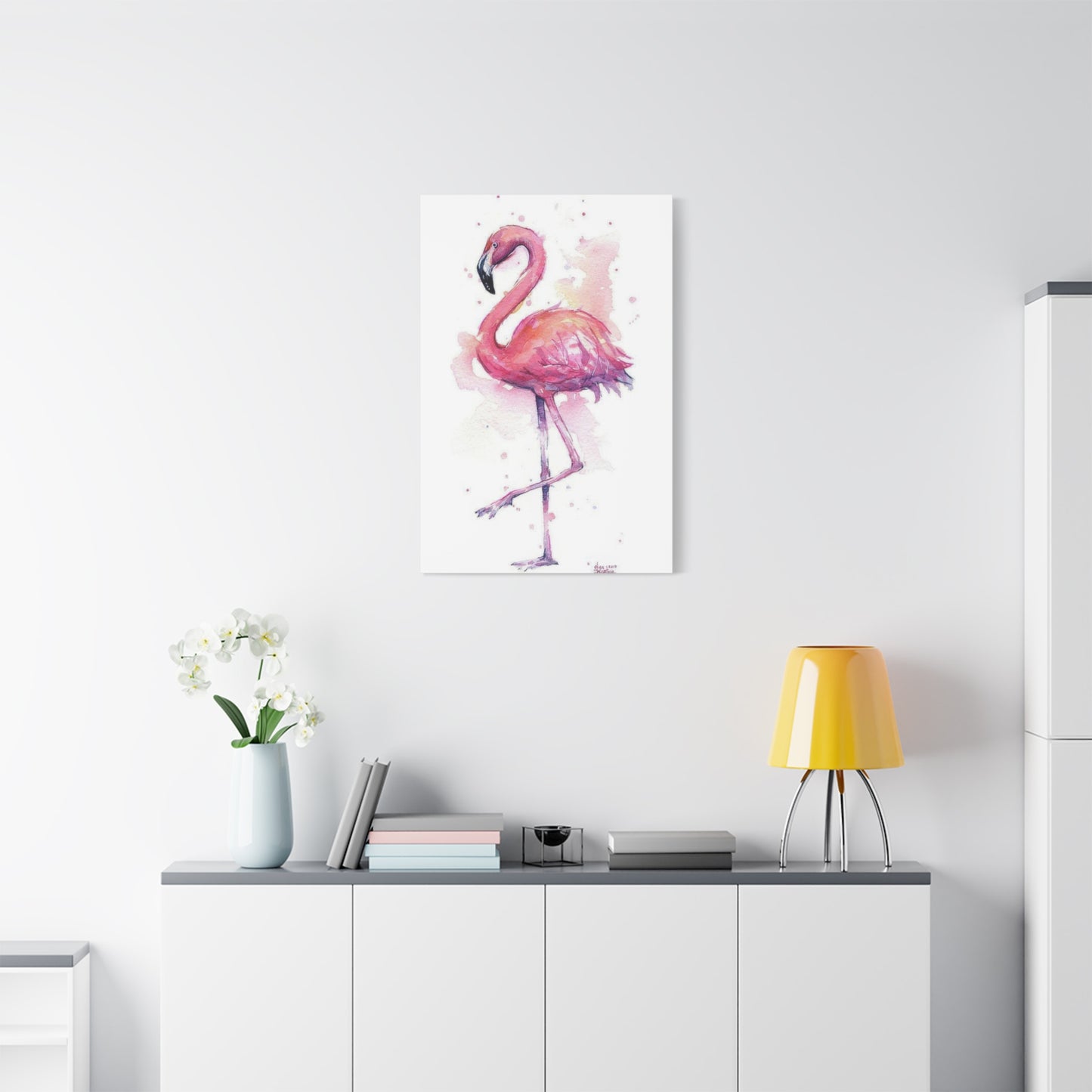 Flamingo Pink Watercolor Wall Art & Canvas Prints