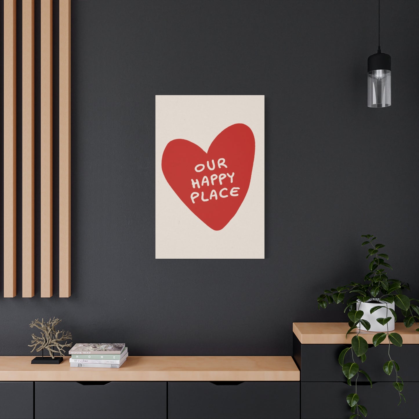 Our Happy Place Red Heart Wall Art & Canvas Prints