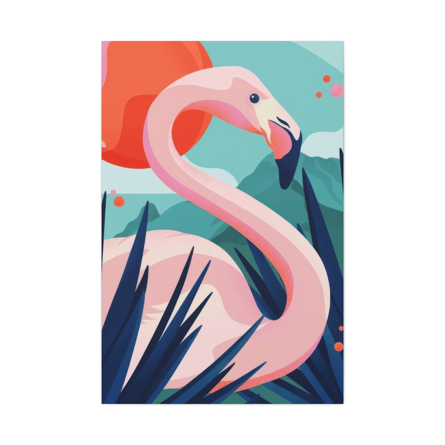 Flamingo Green Blue Wall Art & Canvas Prints