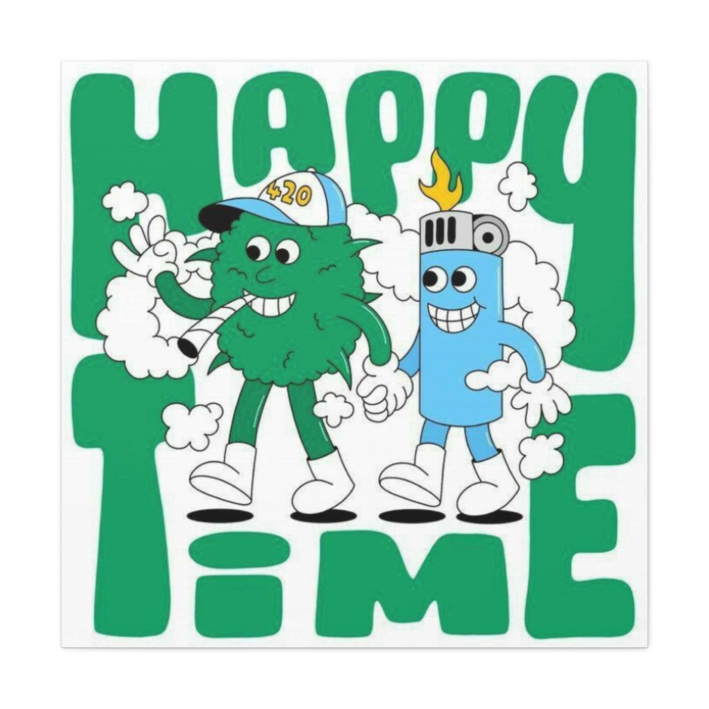 Happy Time Marijuana Wall Art & Canvas Prints