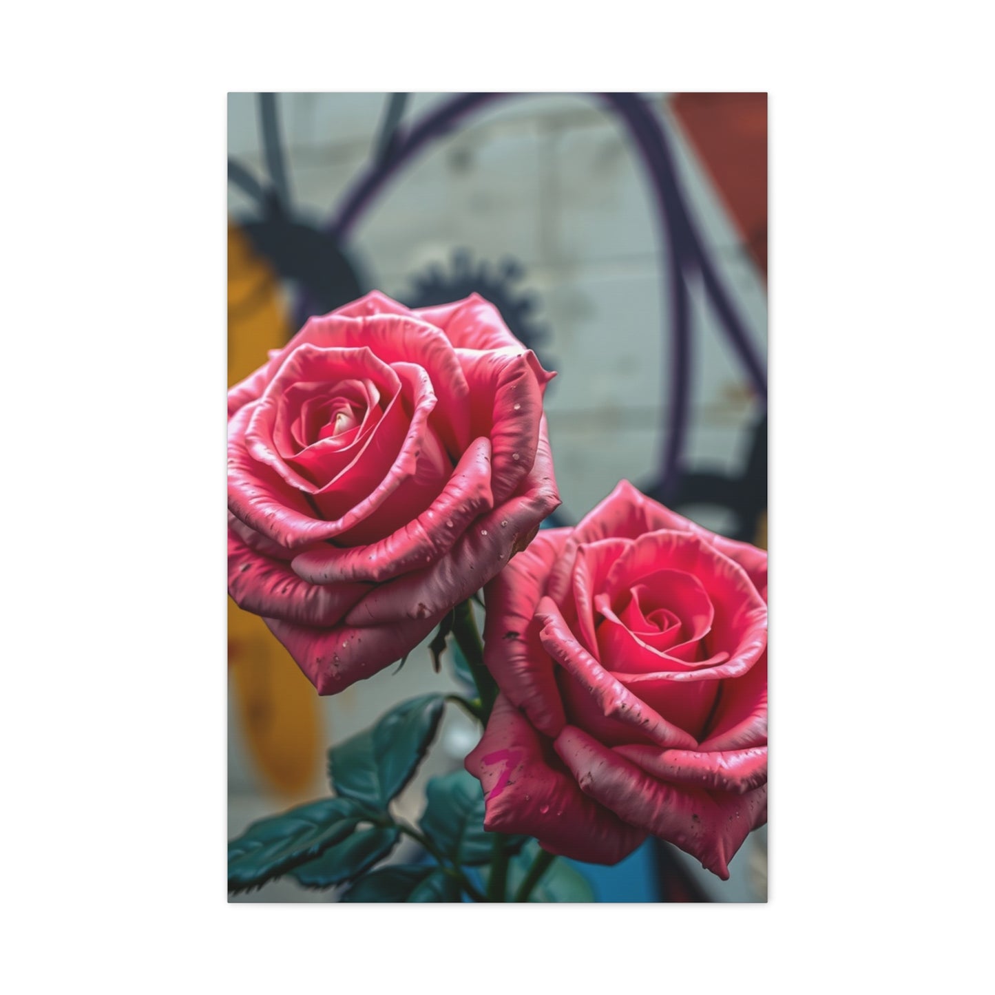 Floral Graffiti Elegance Wall Art & Canvas Print