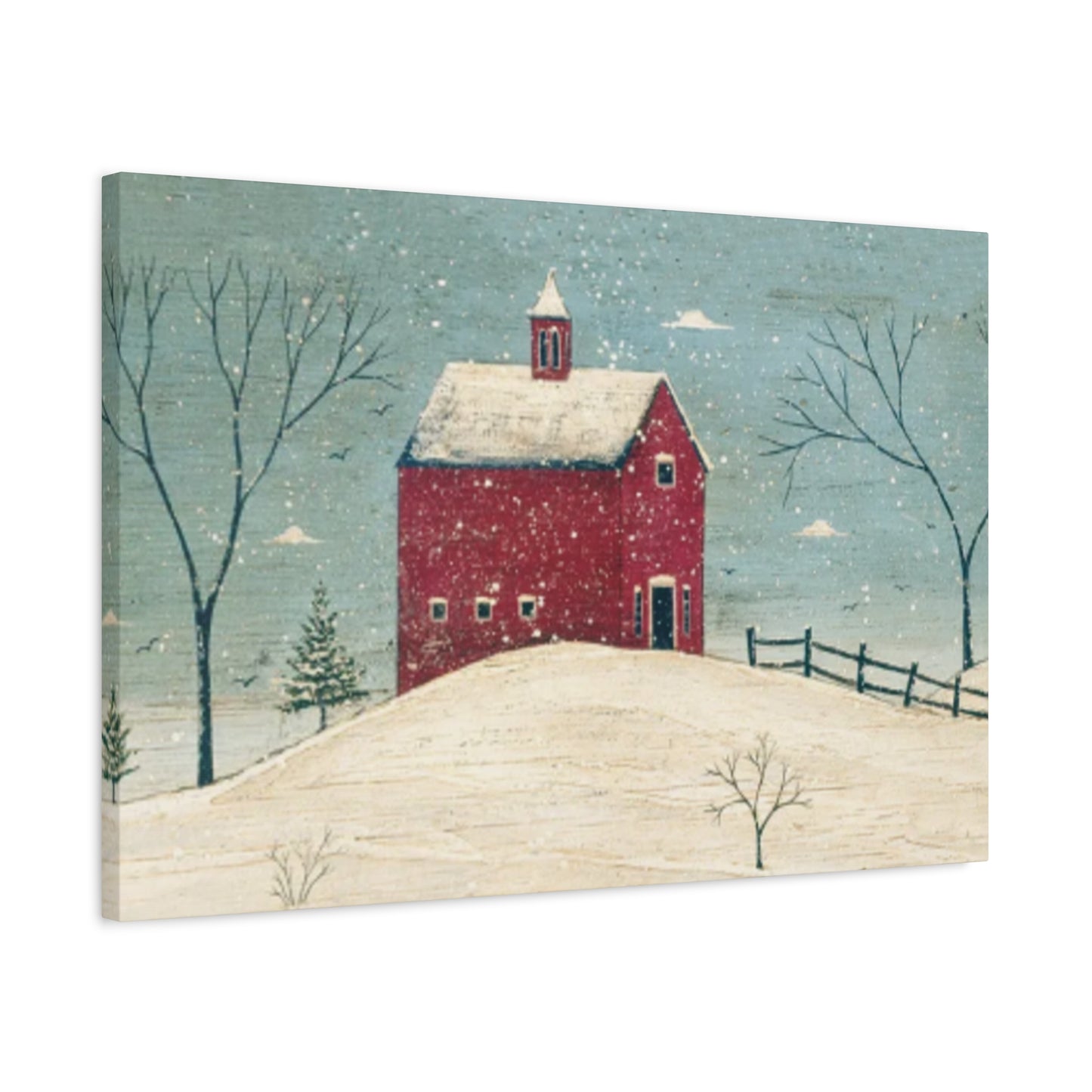 Red Snow House Kimble Warren Wall Art & Canvas Prints