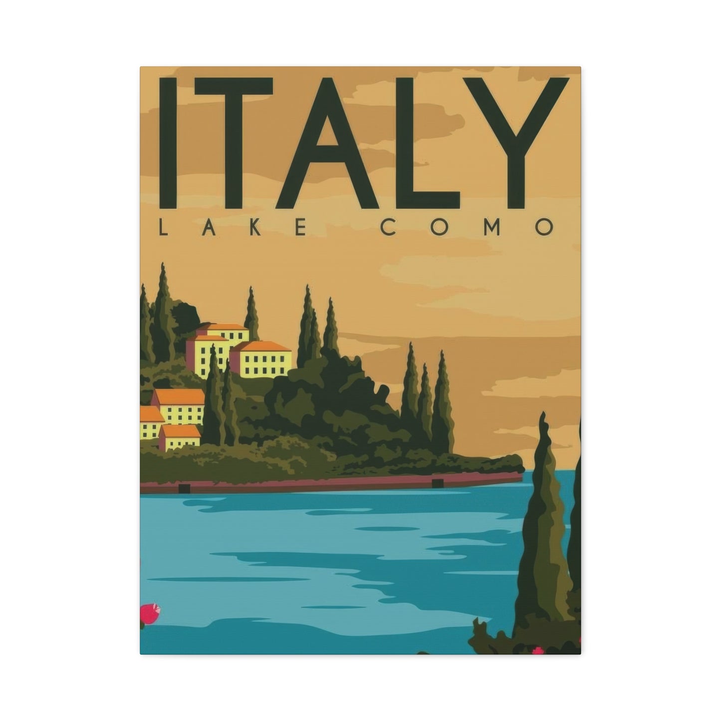 Lake Como Italy Yellow Wall Art & Canvas Prints