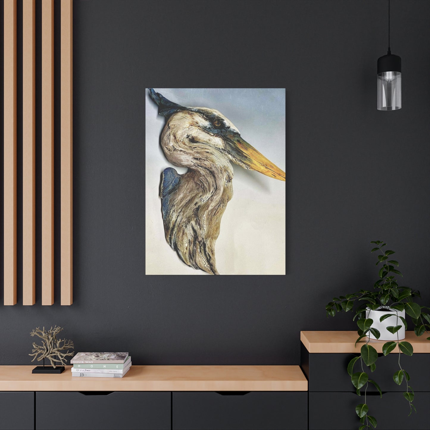 Driftwood Crane 2 Wall Art & Canvas Prints