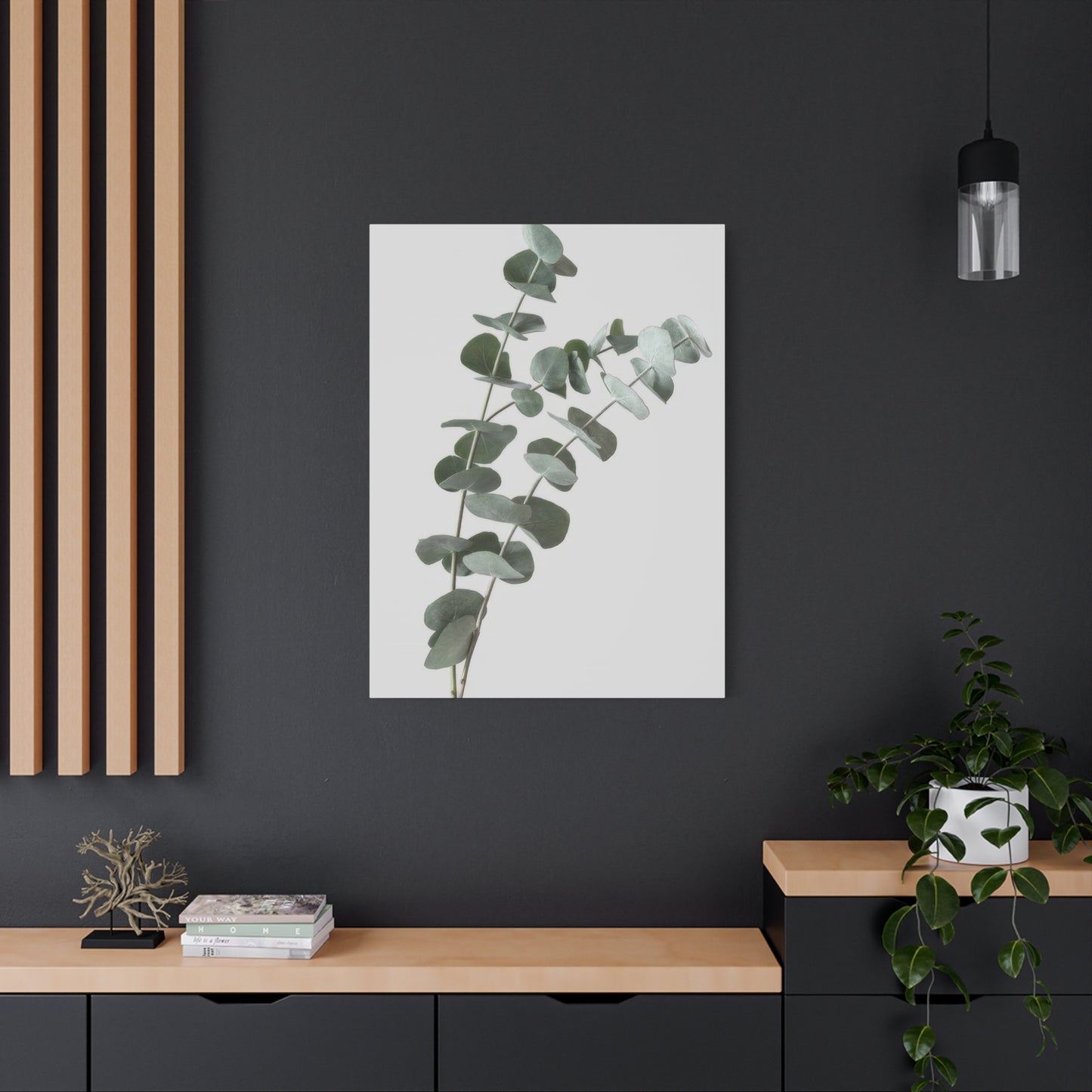 Eucalyptus Plant Dark Green Desaturate Wall Art & Canvas Prints