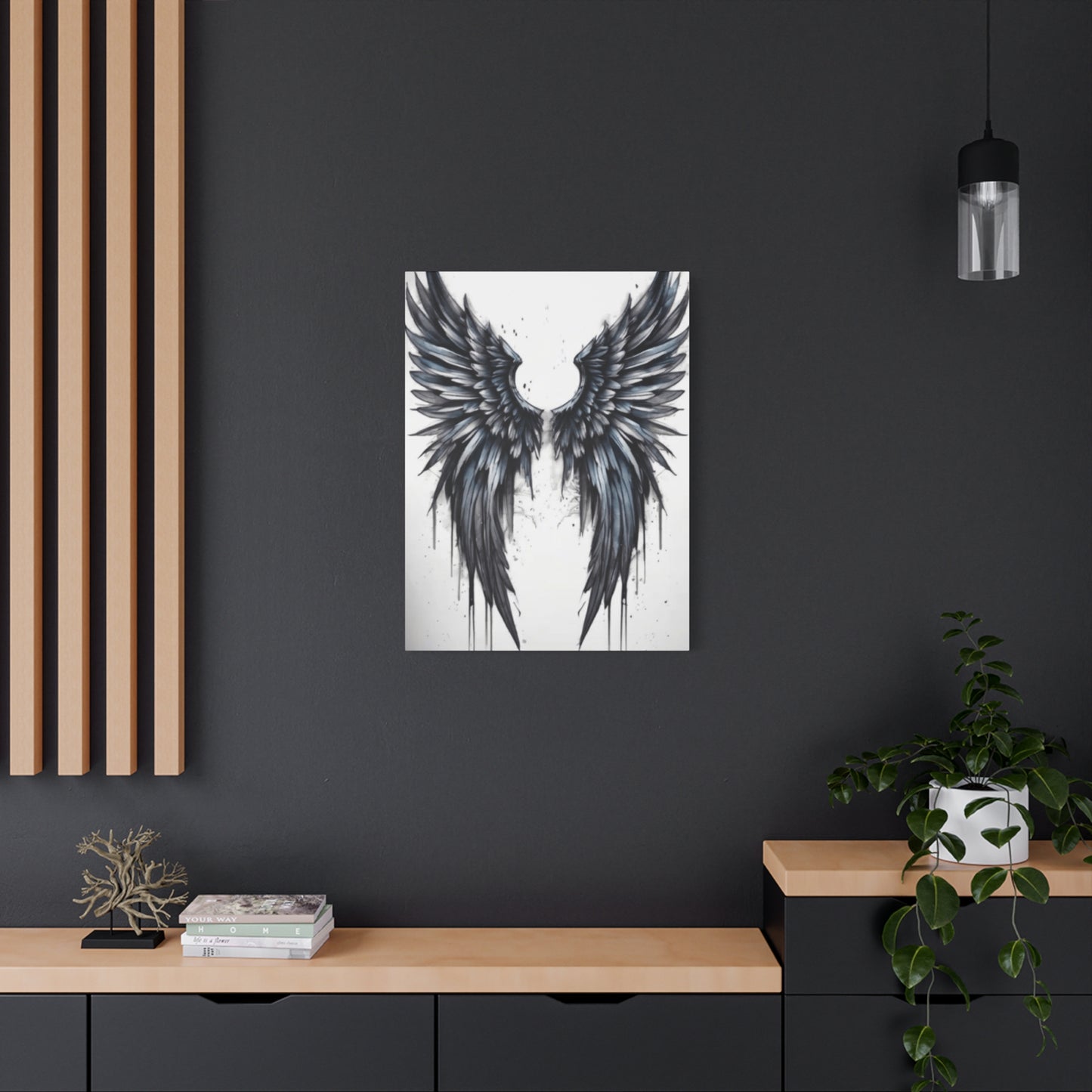 Dark Blue Angel Wings Wall Art & Canvas Prints
