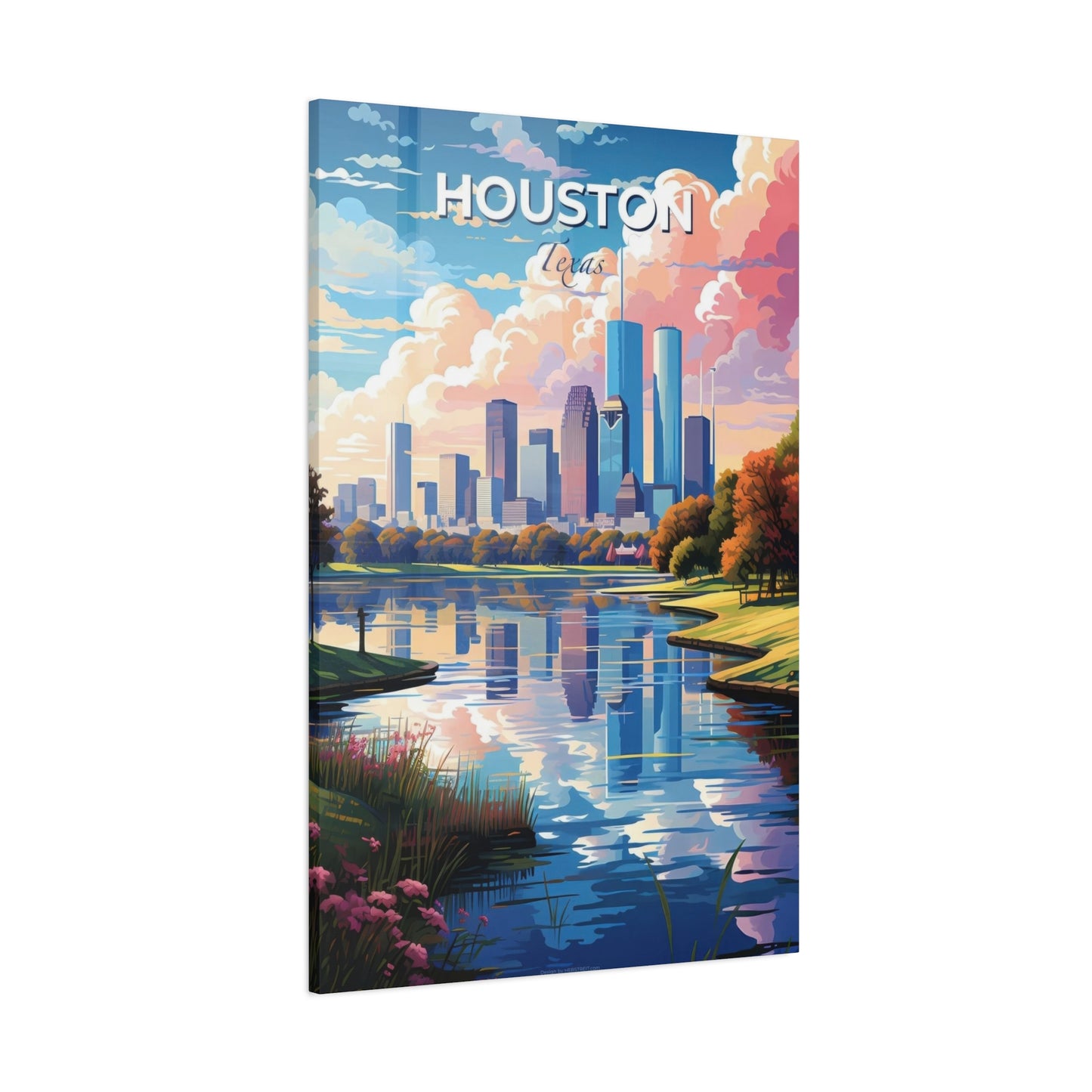 Houston Skyline Riverside Wall Art & Canvas Prints