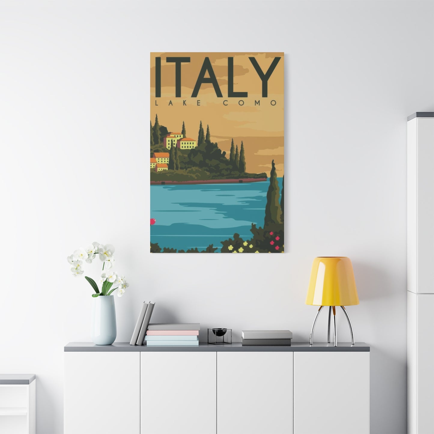Lake Como Italy Yellow Wall Art & Canvas Prints