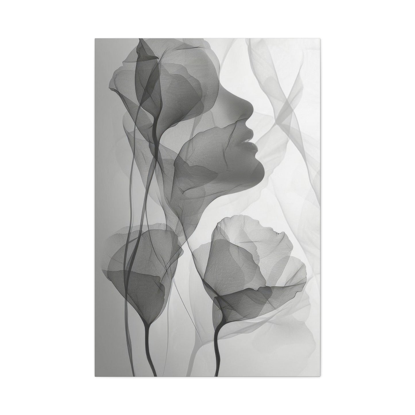 Flowers Light Grey Wall Art & Canvas Prints