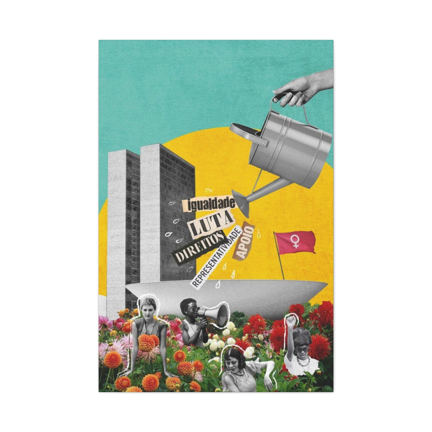 Building Painting Mixed Media Wall Art & Canvas Prints