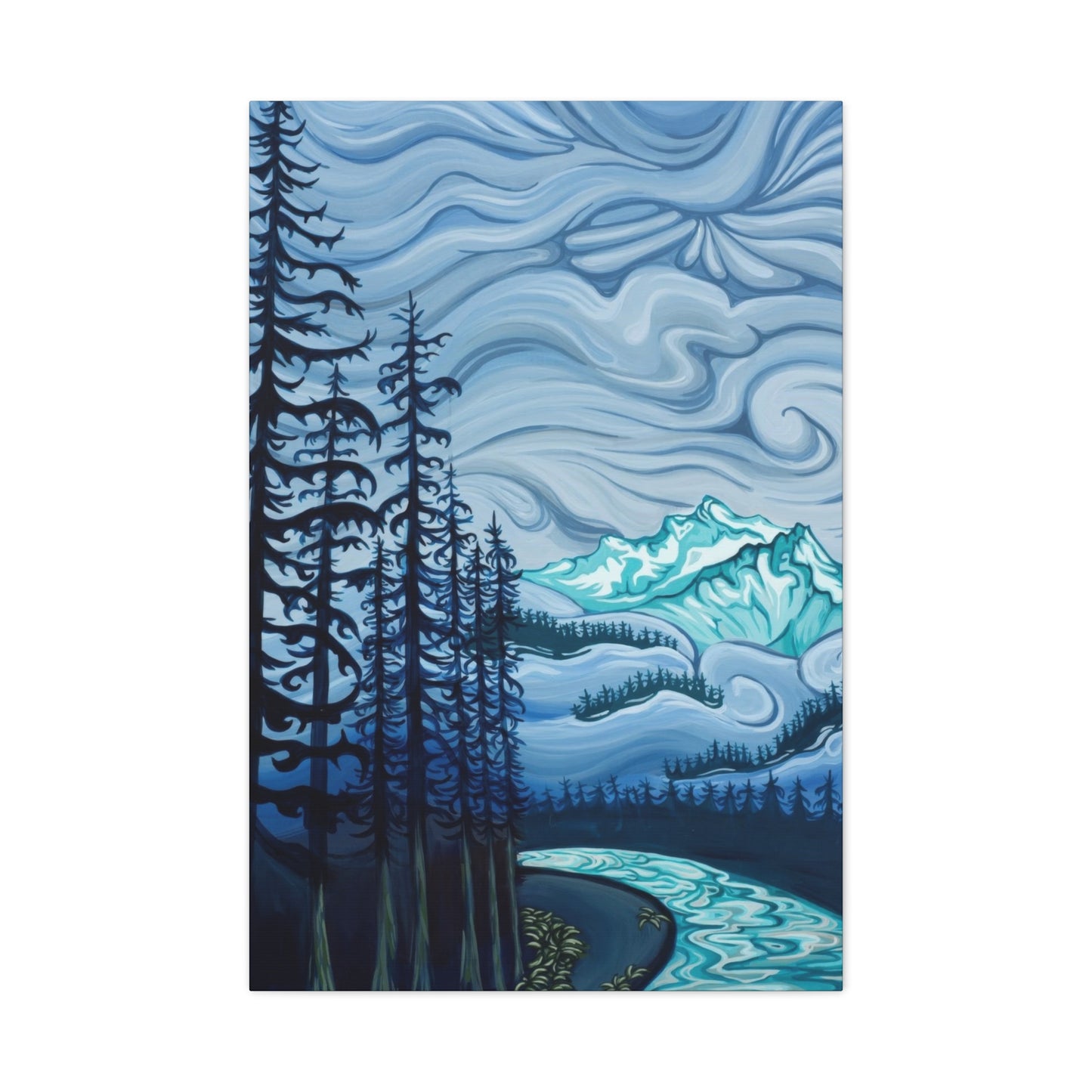 Forest Blue Swirly Sky Wall Art & Canvas Prints