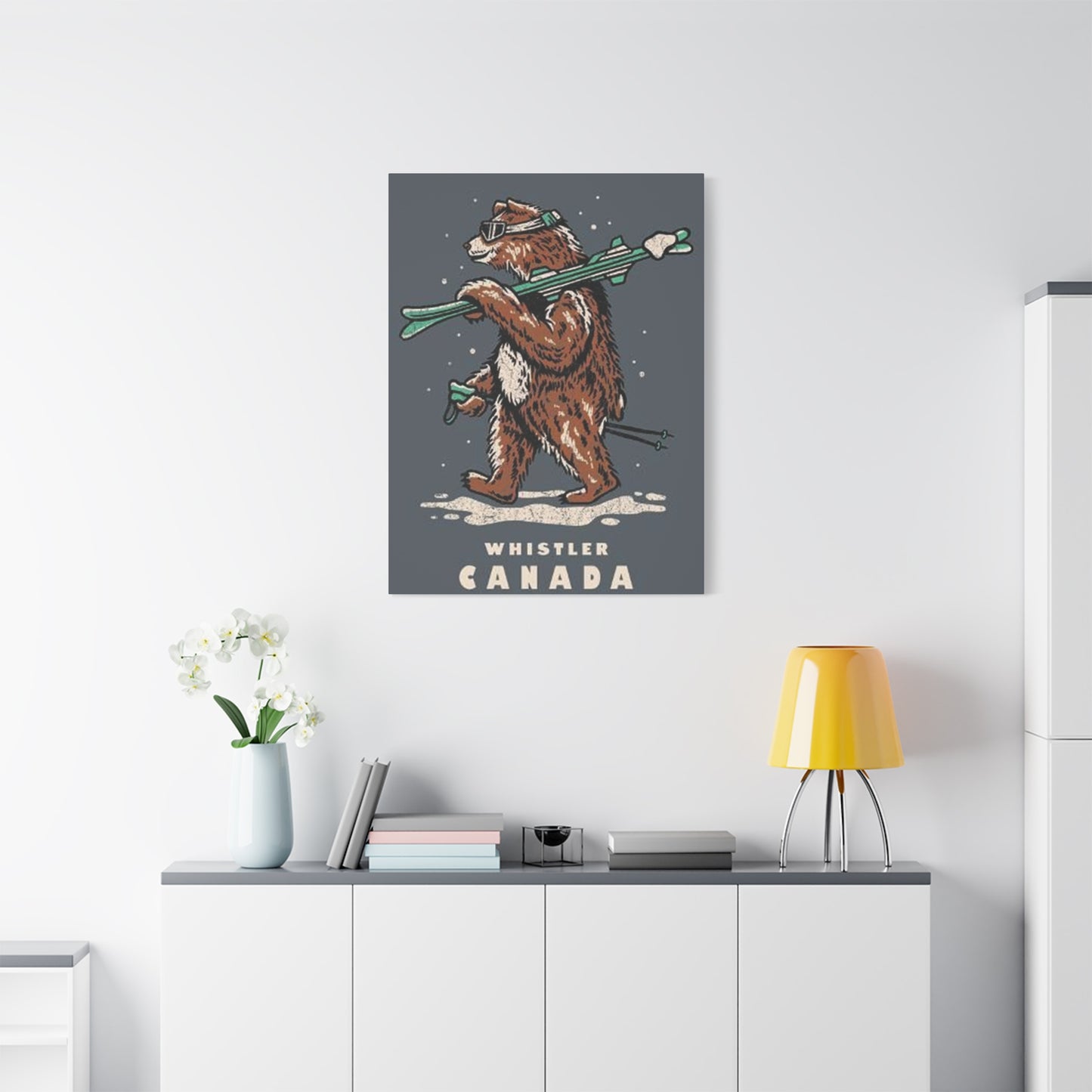 Bear Skiing Wall Art & Canvas Prints
