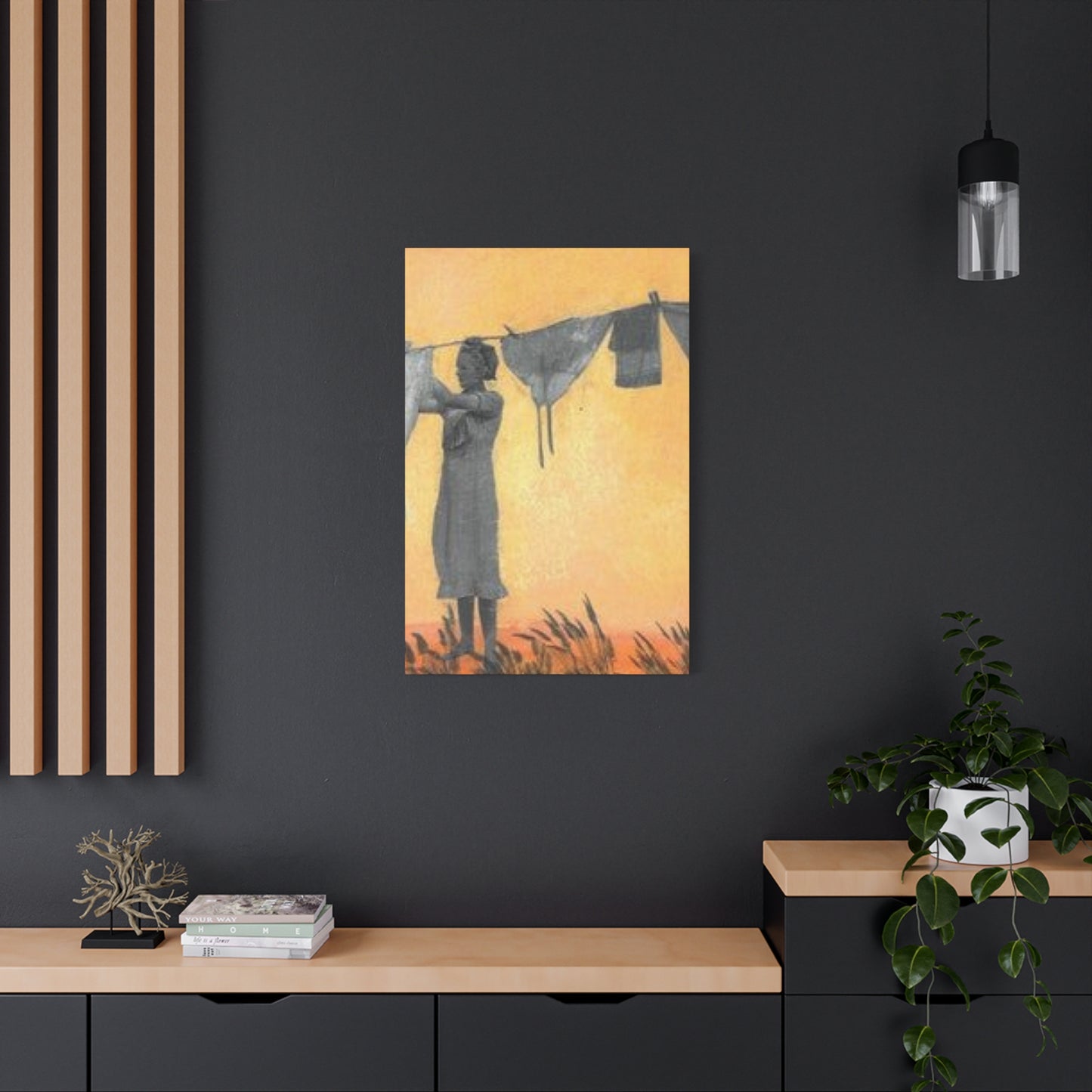 Women Drying Clothes Laundry Wall Art & Canvas Prints