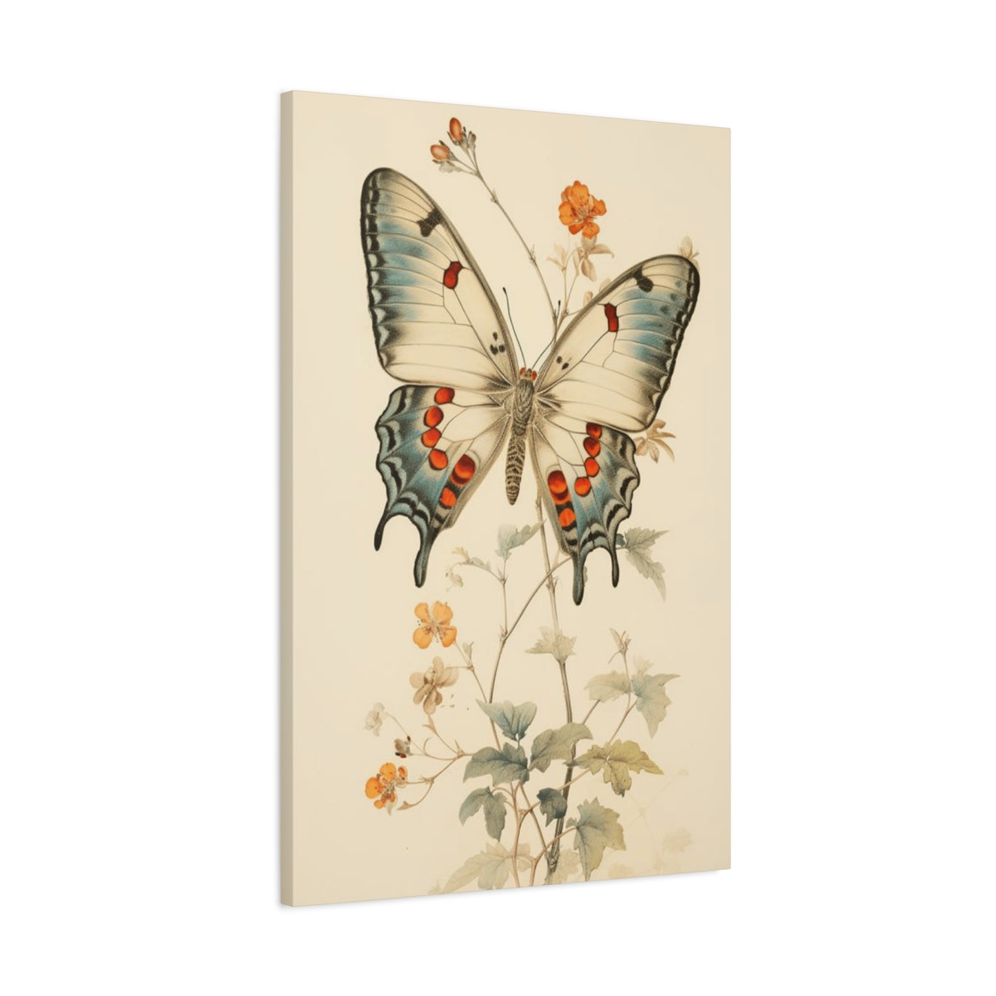 Big Butterfly on Flower Painting Wall Art & Canvas Prints