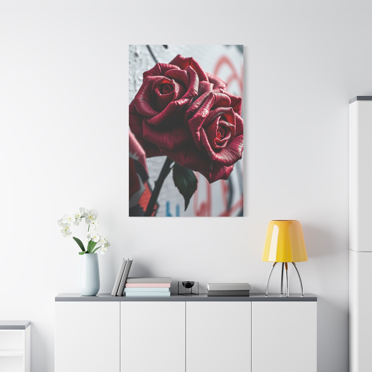 Vivid Rose Graffiti Masterpiece Wall Art & Canvas Print
