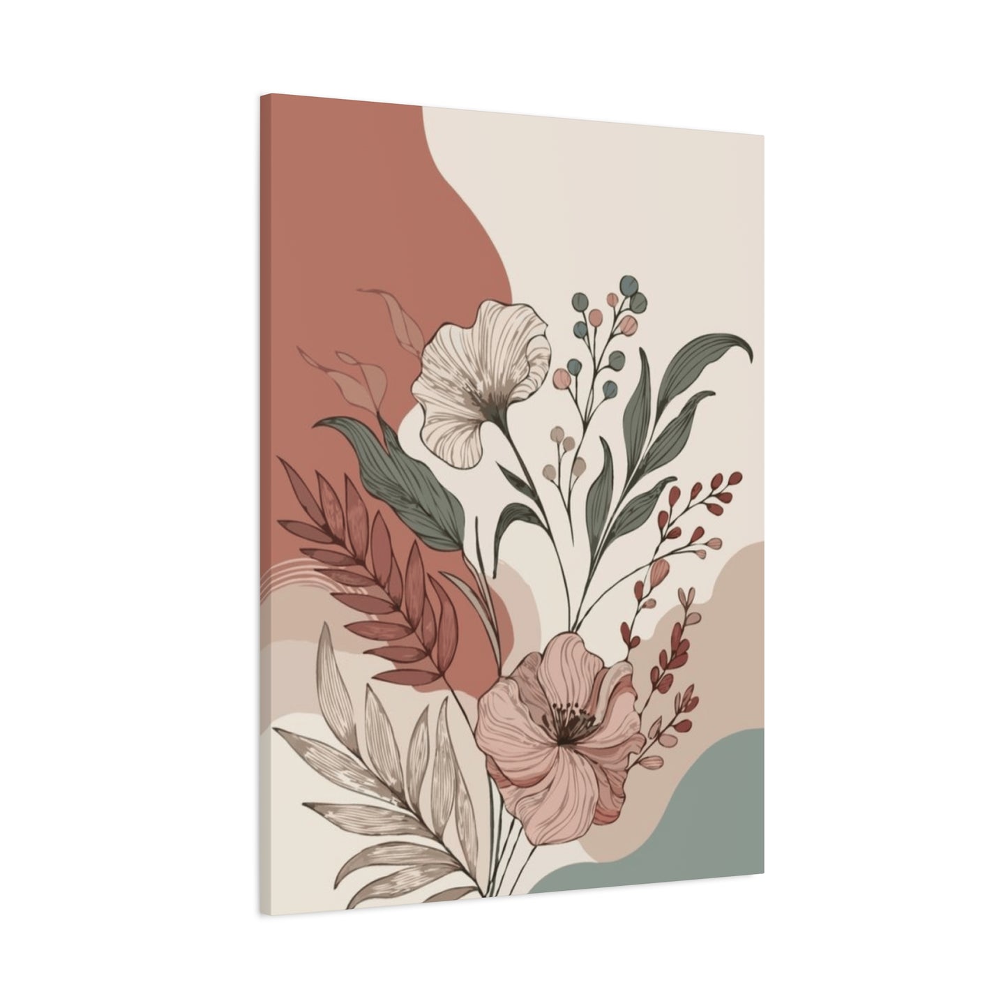 Aesthetic Flowers and Leaves Painting Wall Art & Canvas Prints