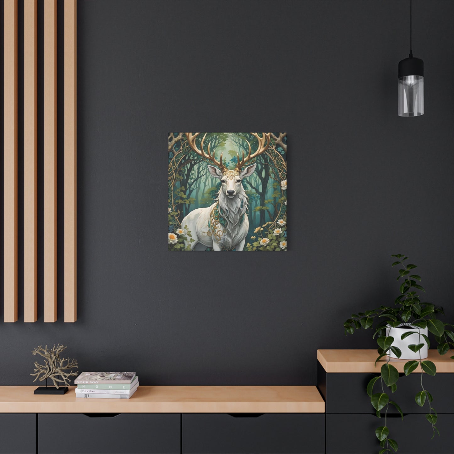 Deer with Flower Wall Art & Canvas Prints